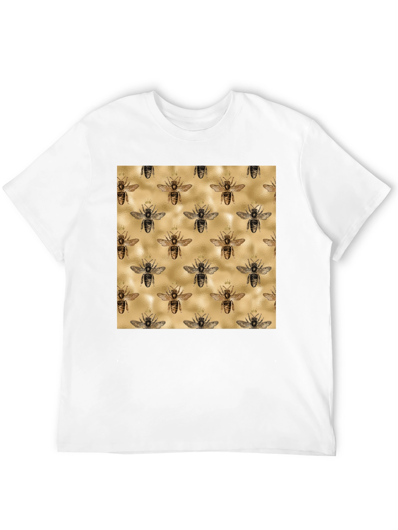 Bee Patterned Tee - Trendy Graphic Print