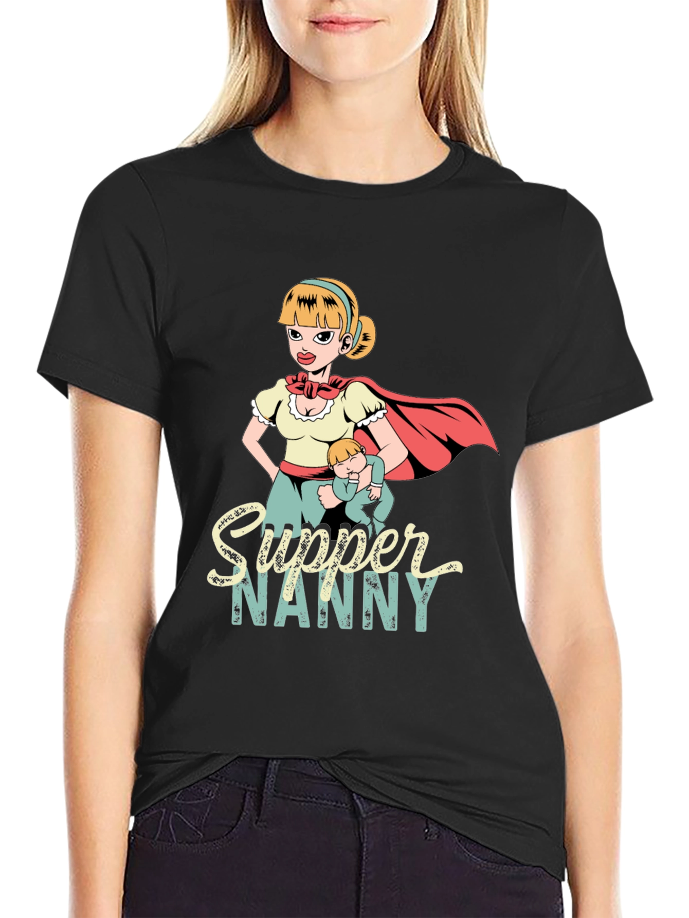 Supper Nanny Graphic T-Shirt - Heroic Babysitter Tee
