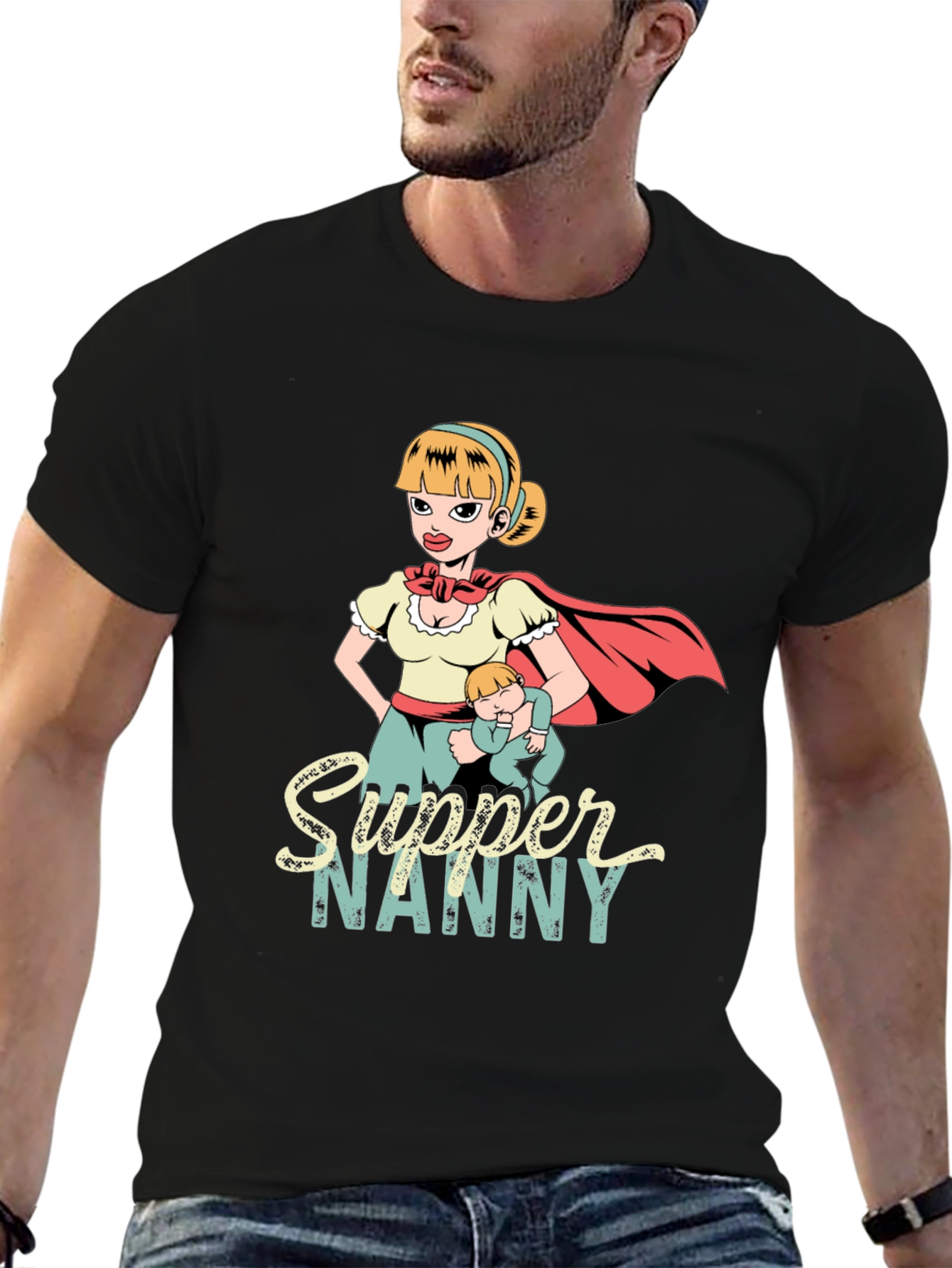 Supper Nanny Graphic T-Shirt - Heroic Babysitter Tee
