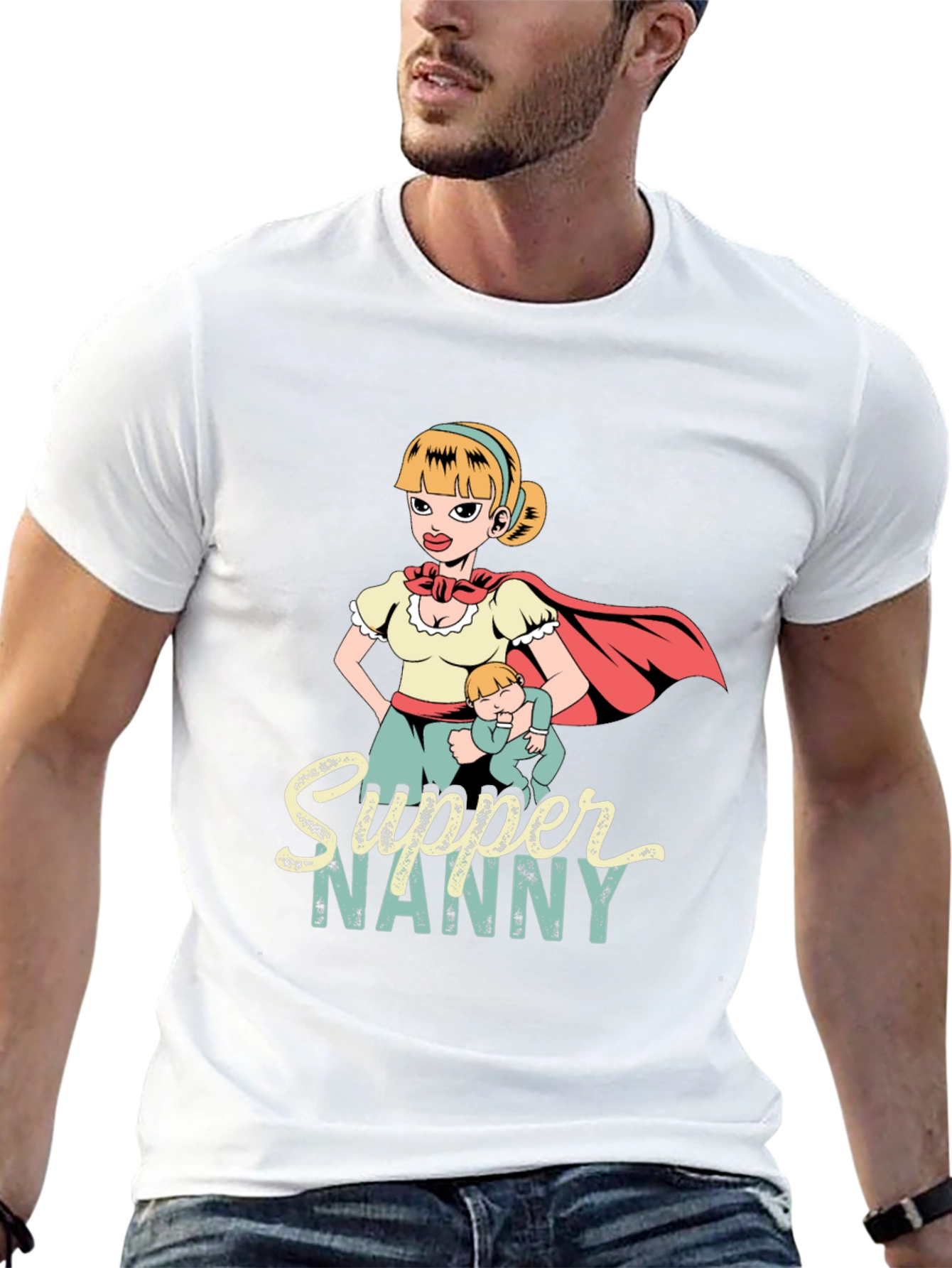 Supper Nanny Graphic T-Shirt - Heroic Babysitter Tee