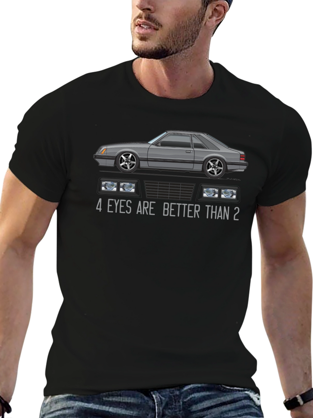 4-Eyed Fox Body Mustang Tee - Better Than 2