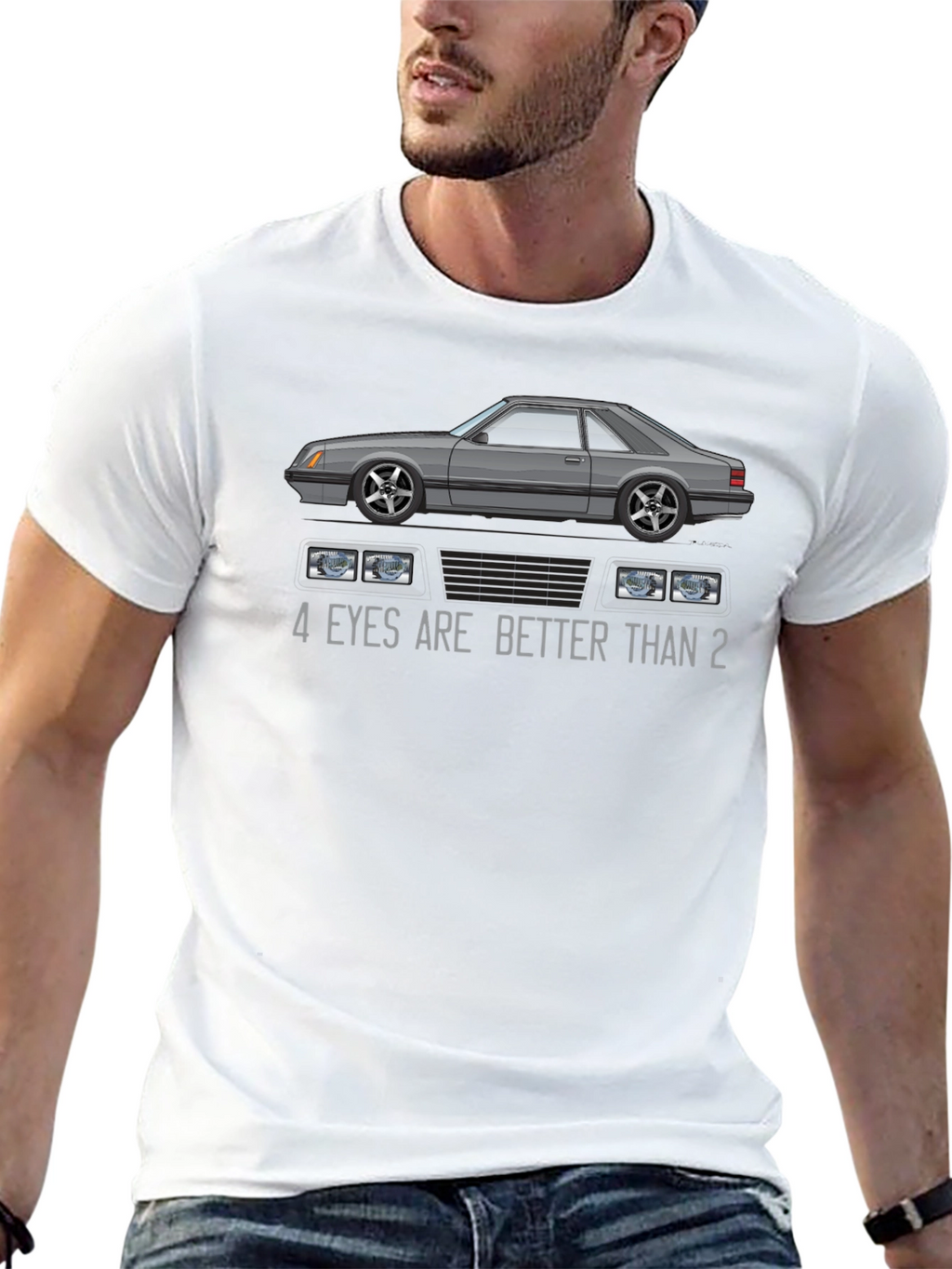 4-Eyed Fox Body Mustang Tee - Better Than 2