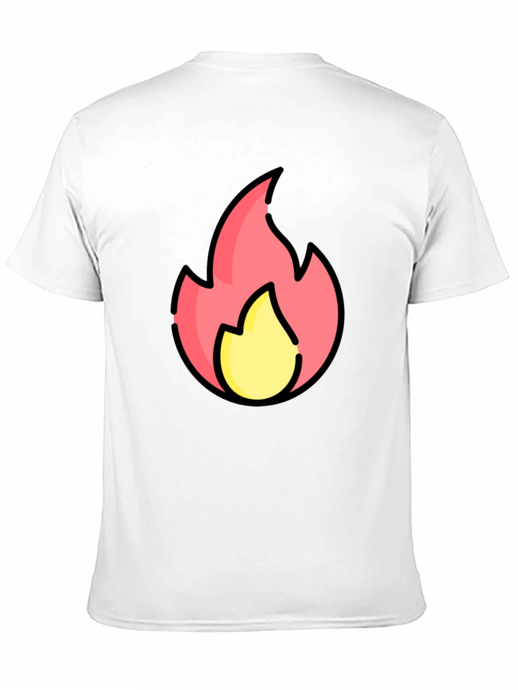 Cartoon Flame Graphic Black T-Shirt