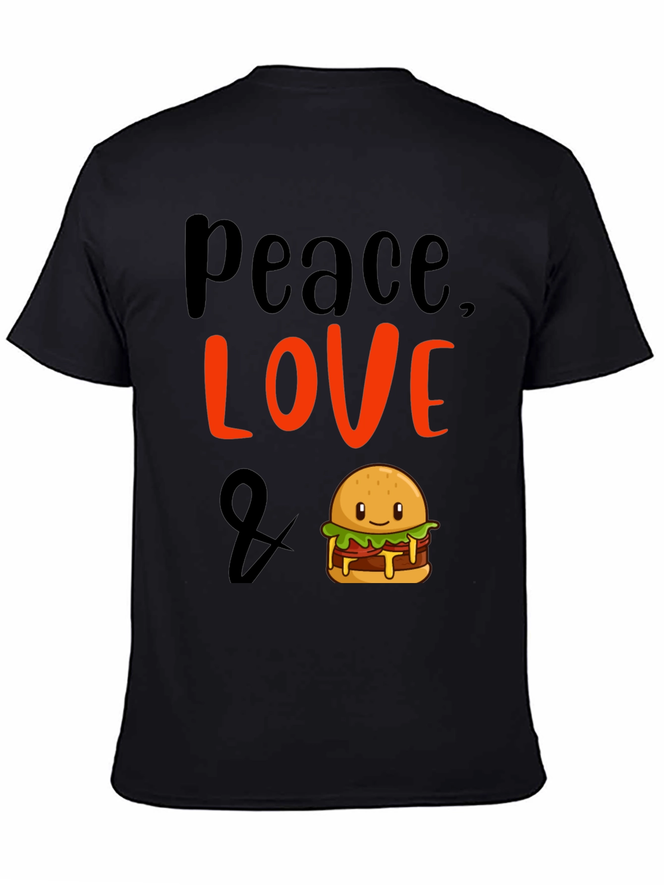 Peace Love & Burger Graphic T-Shirt