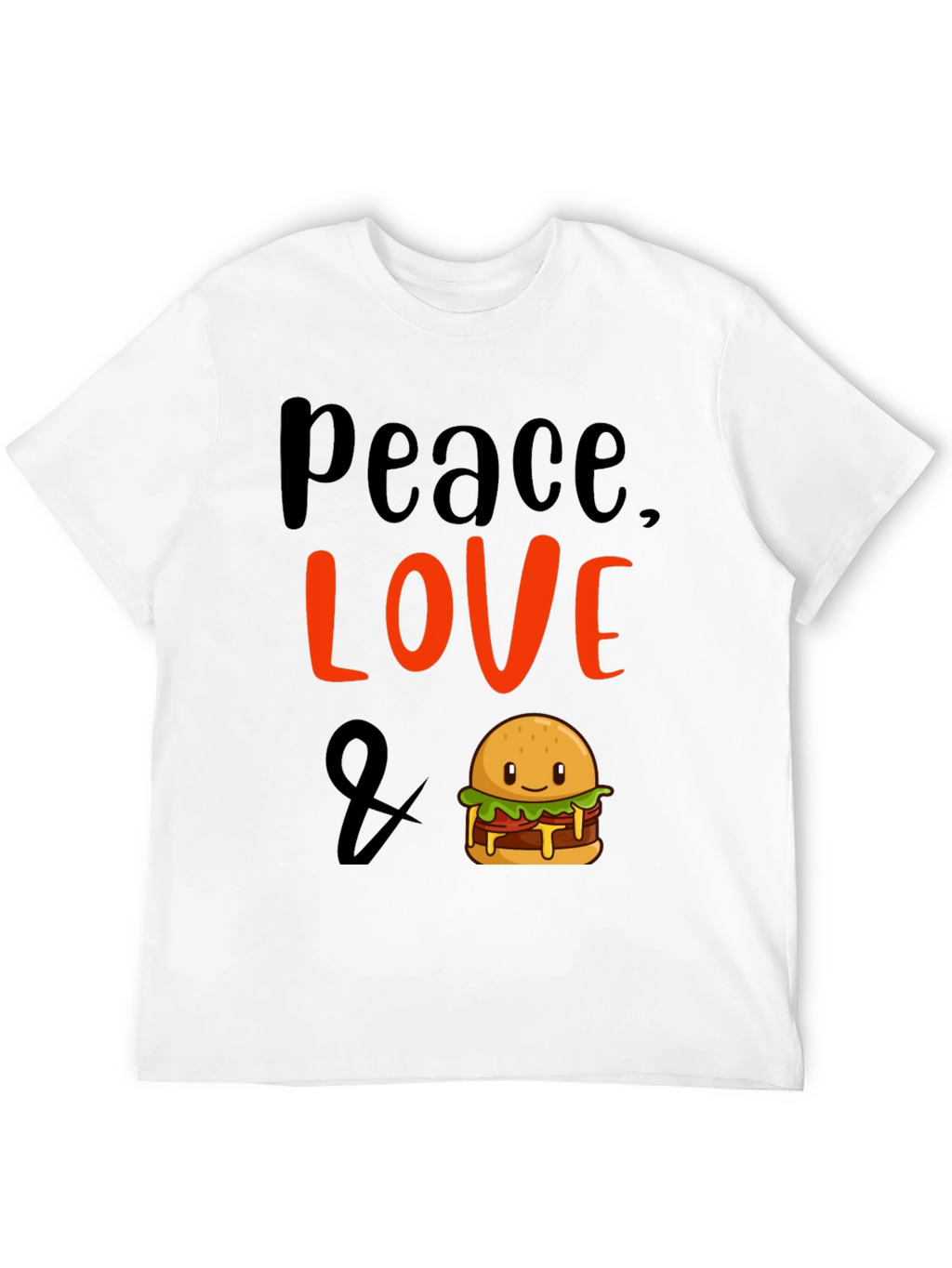 Peace Love & Burger Graphic T-Shirt