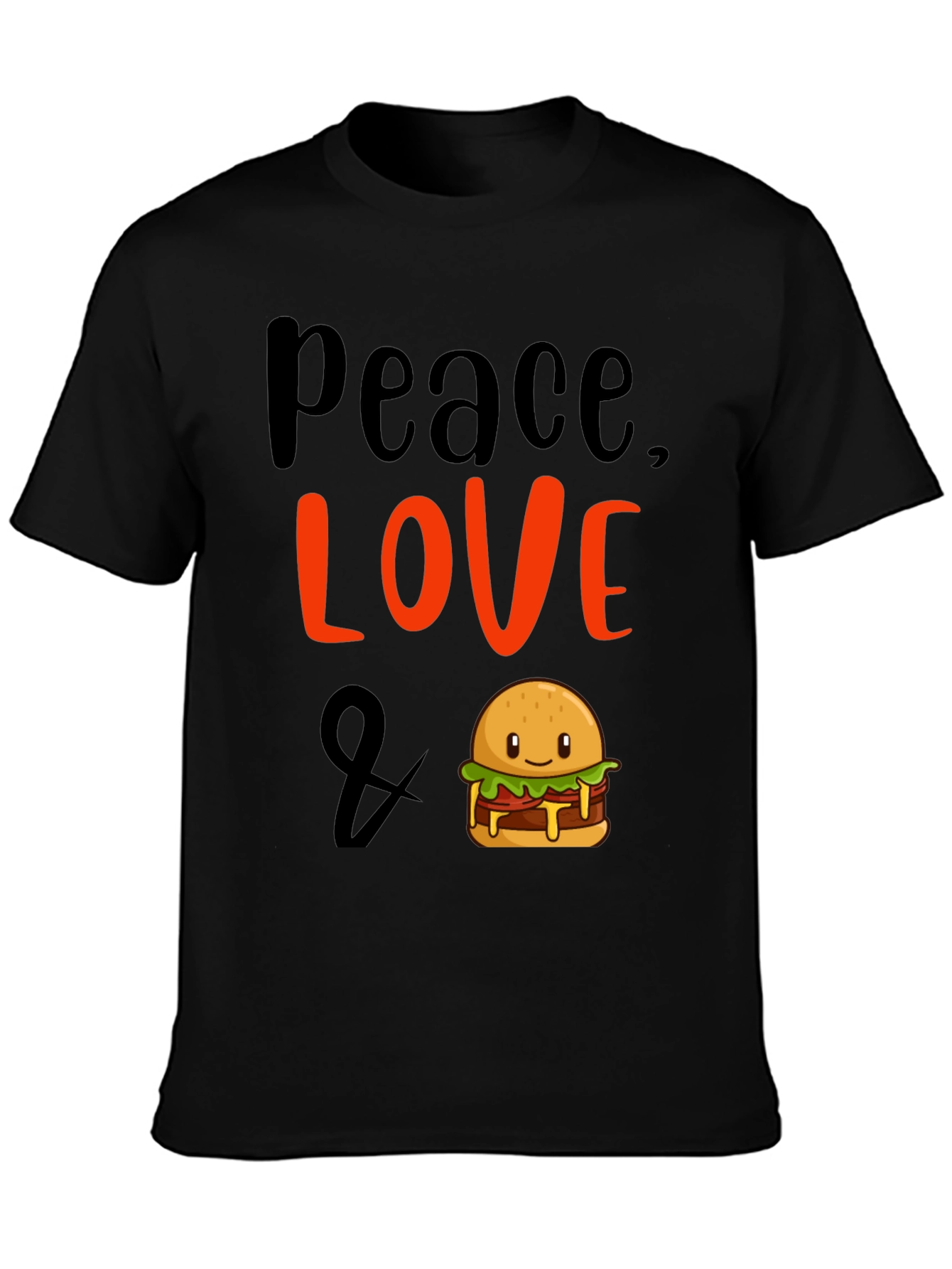 Peace Love & Burger Graphic T-Shirt