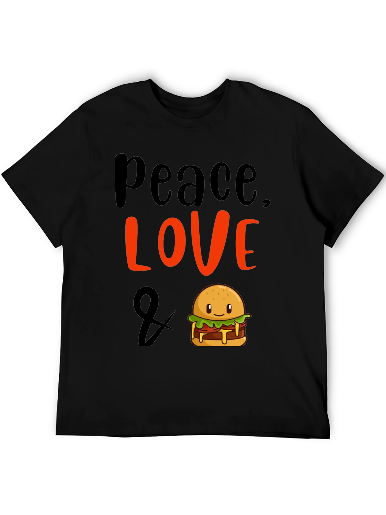 Peace Love & Burger Graphic T-Shirt