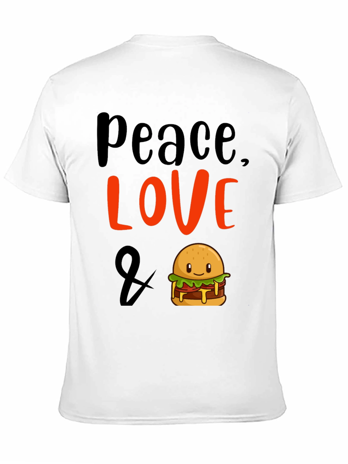Peace Love & Burger Graphic T-Shirt