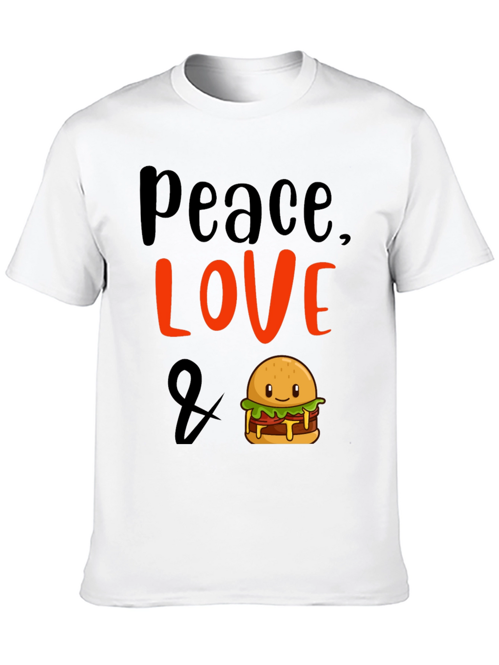 Peace Love & Burger Graphic T-Shirt
