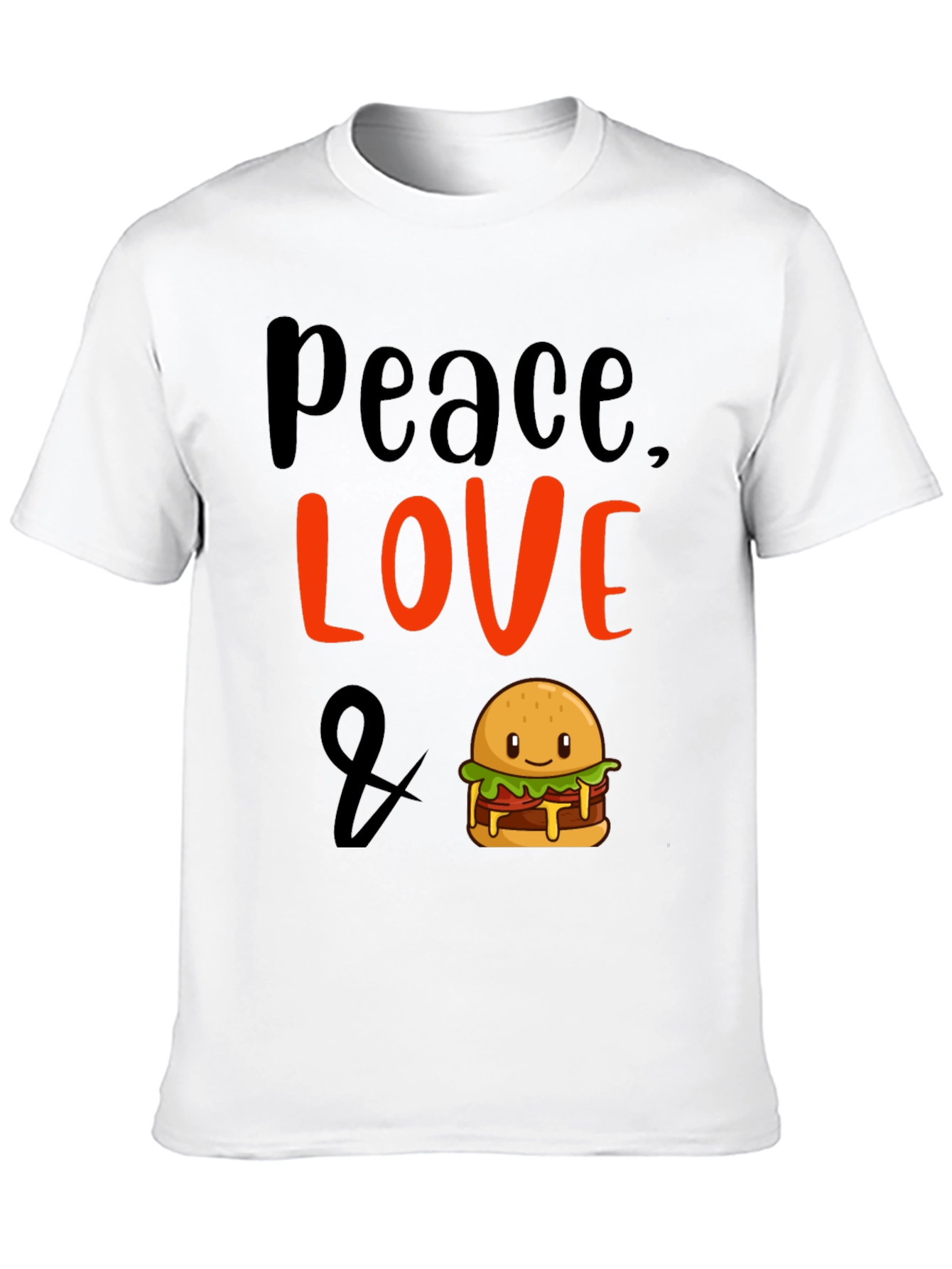 Peace Love & Burger Graphic T-Shirt