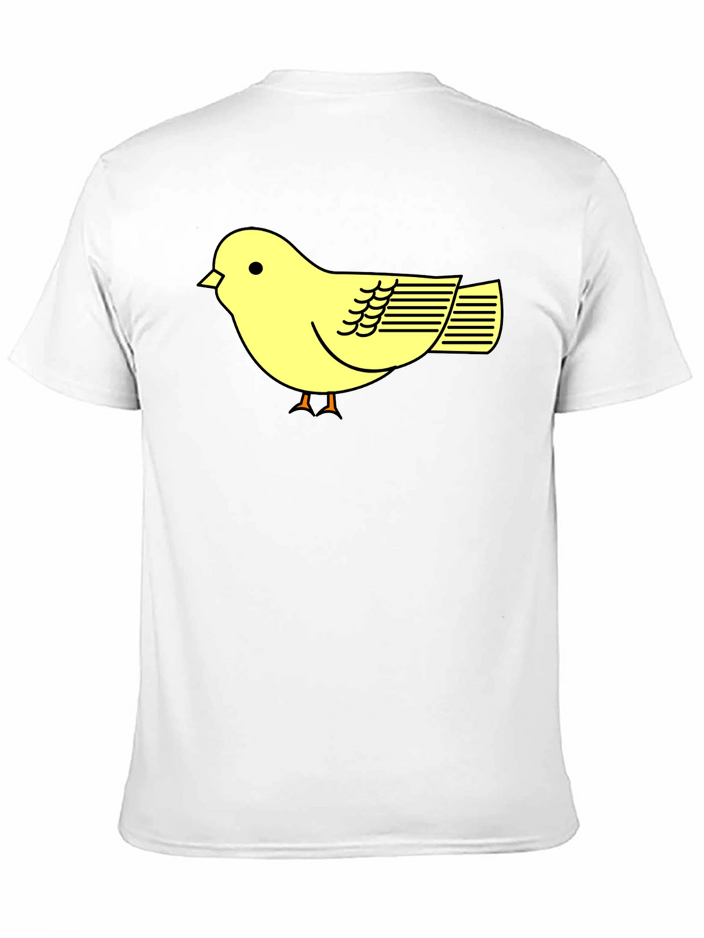 Black T-Shirt with Cute Yellow Bird Design