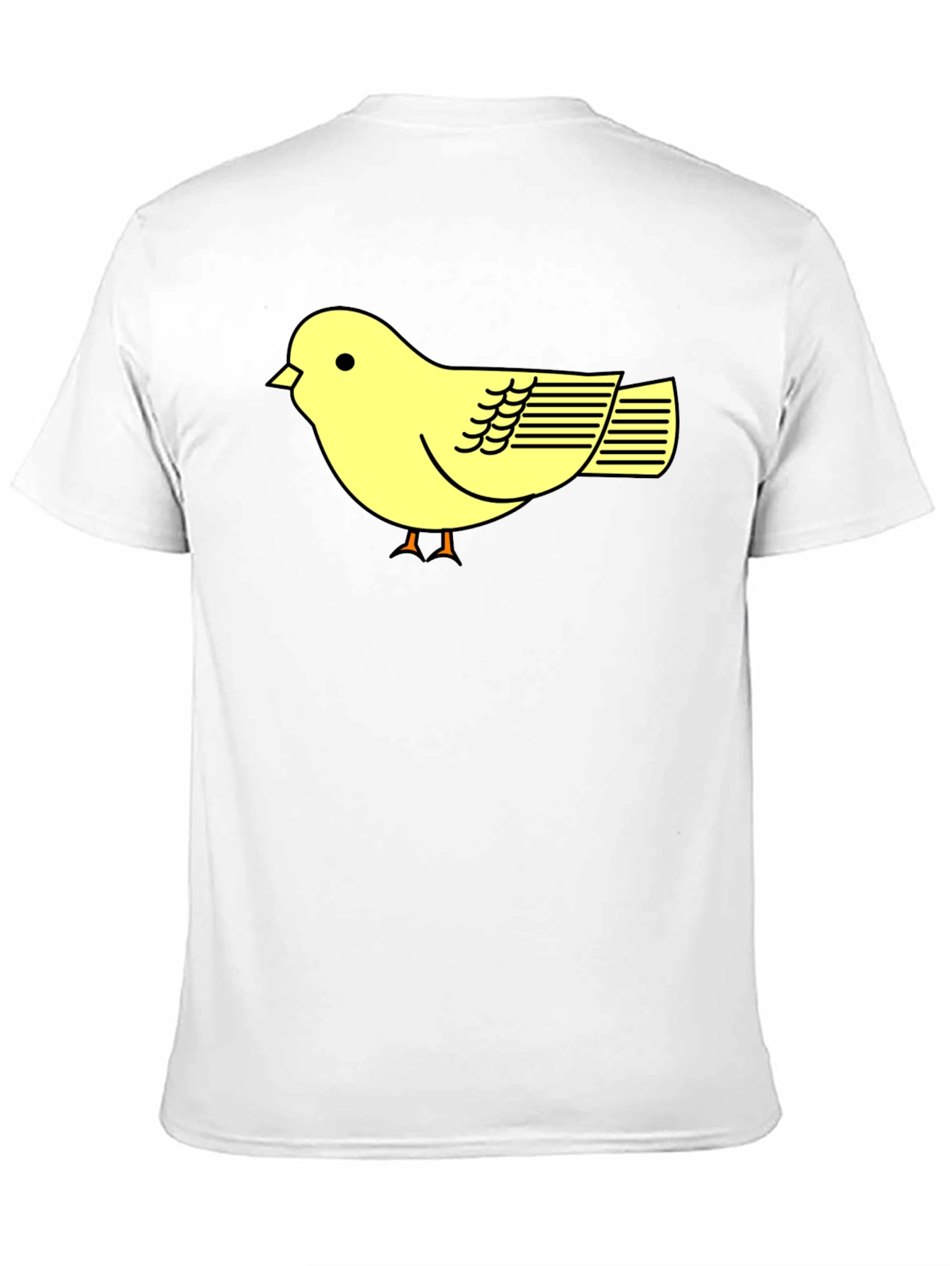 Black T-Shirt with Cute Yellow Bird Design