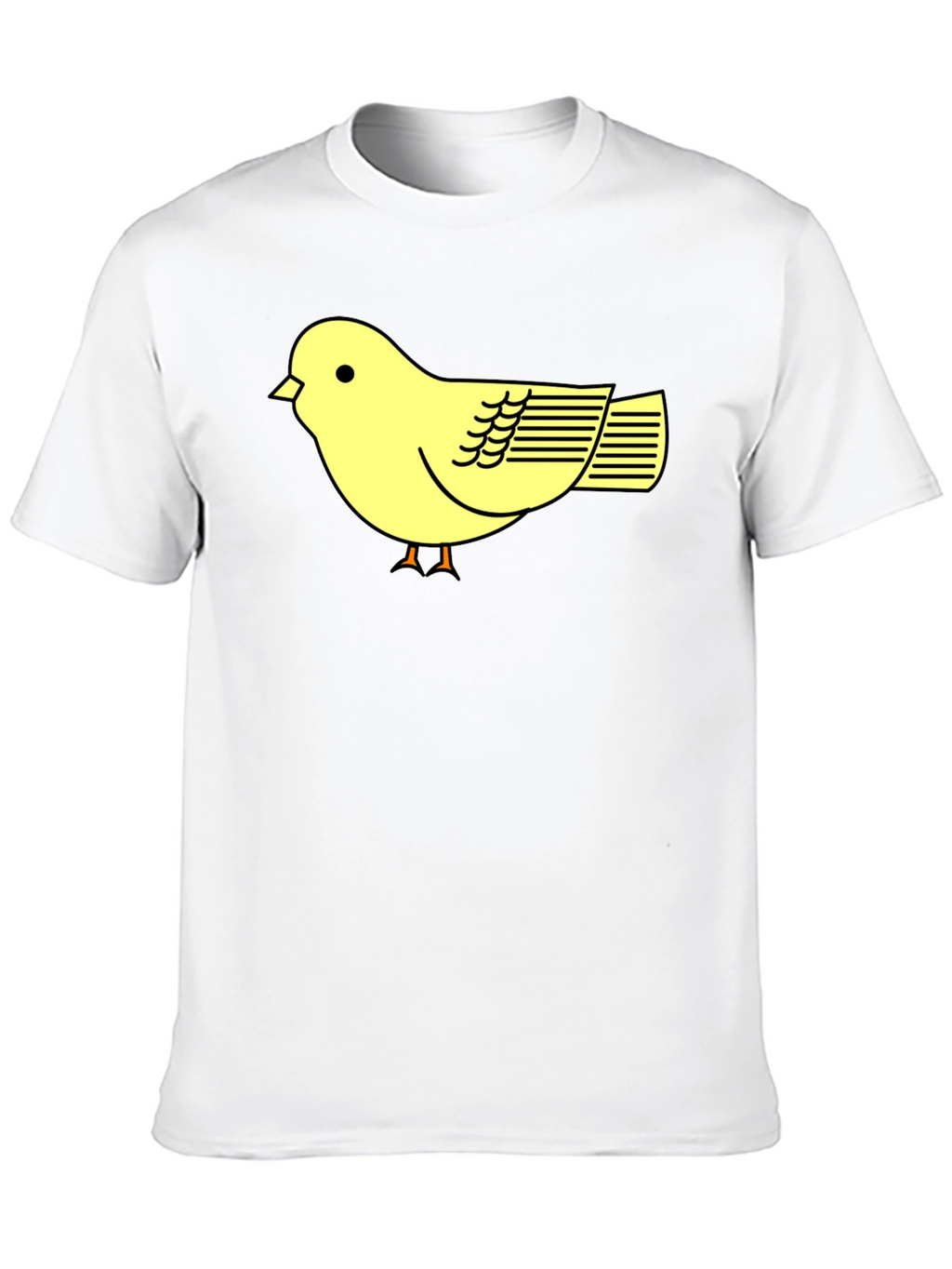 Black T-Shirt with Cute Yellow Bird Design