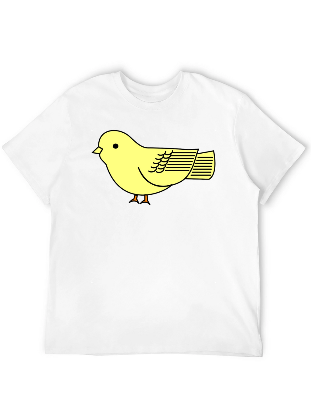 Black T-Shirt with Cute Yellow Bird Design