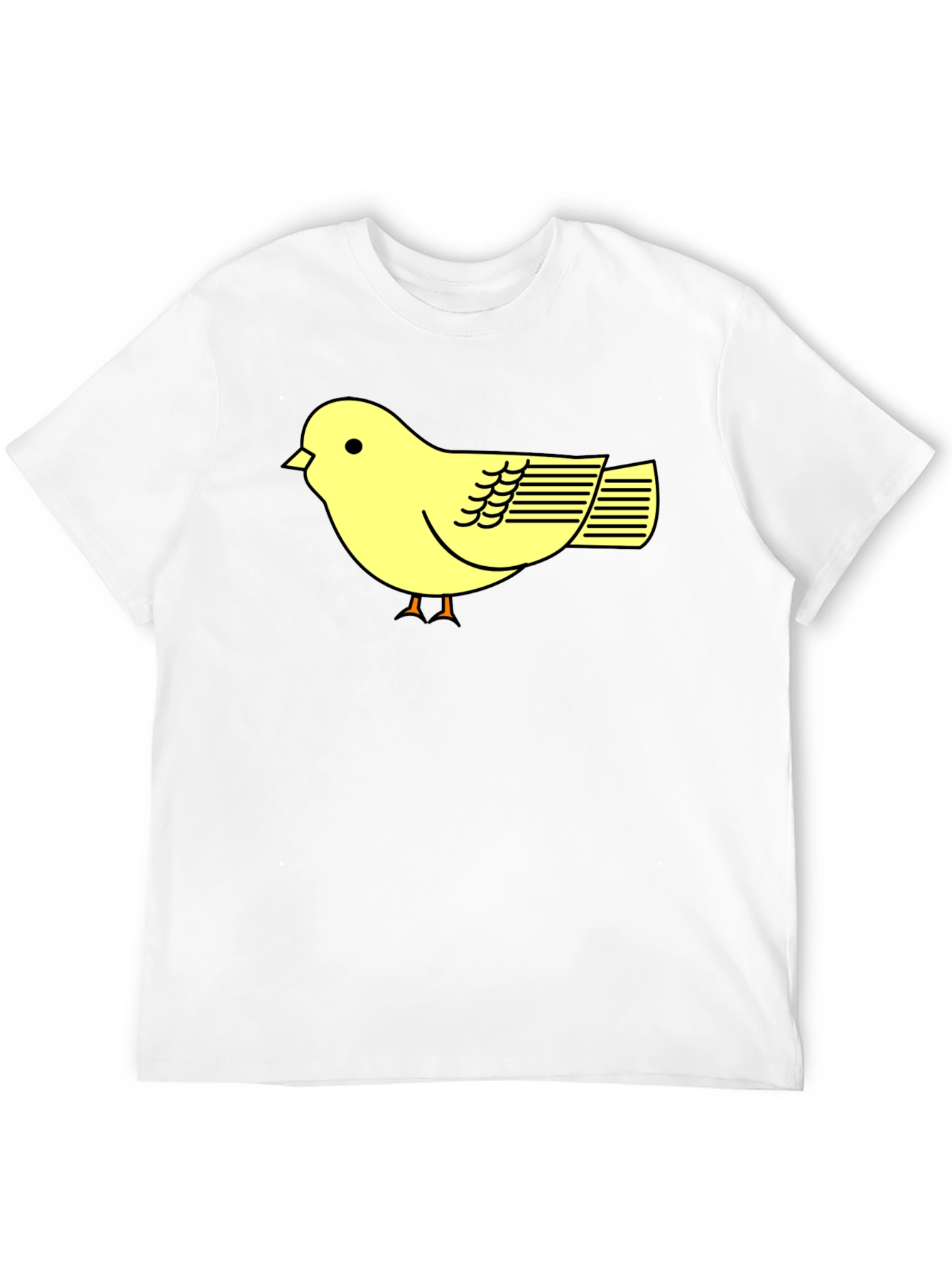 Black T-Shirt with Cute Yellow Bird Design