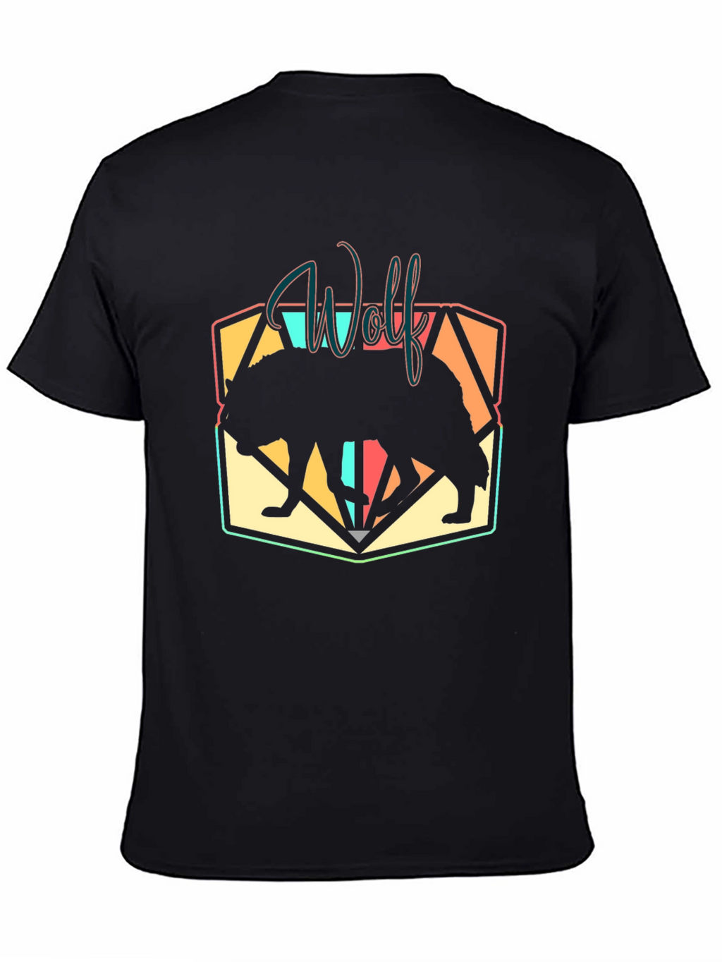 Wolf Silhouette Graphic Black T-Shirt