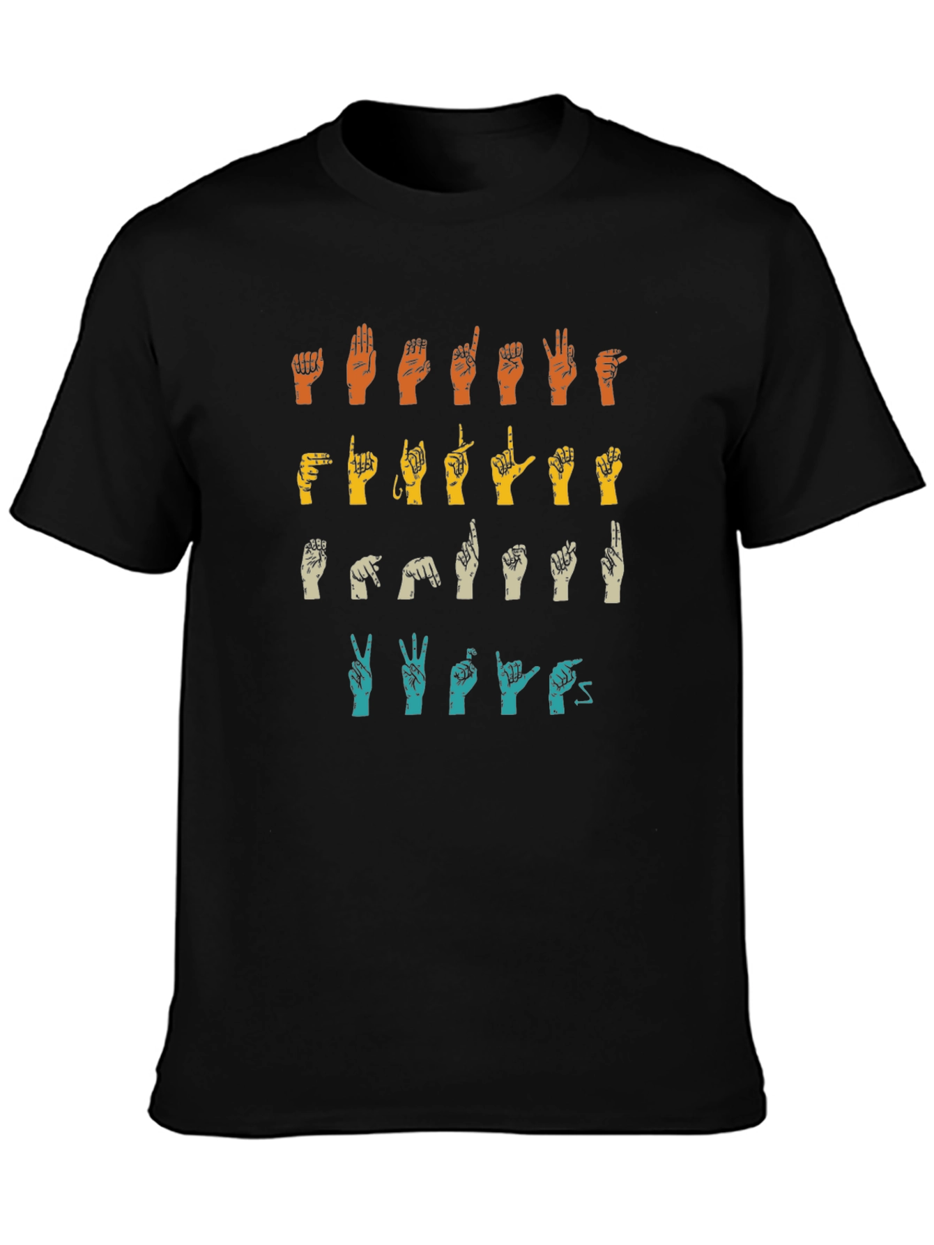 ASL Alphabet T-Shirt - Black Graphic Tee