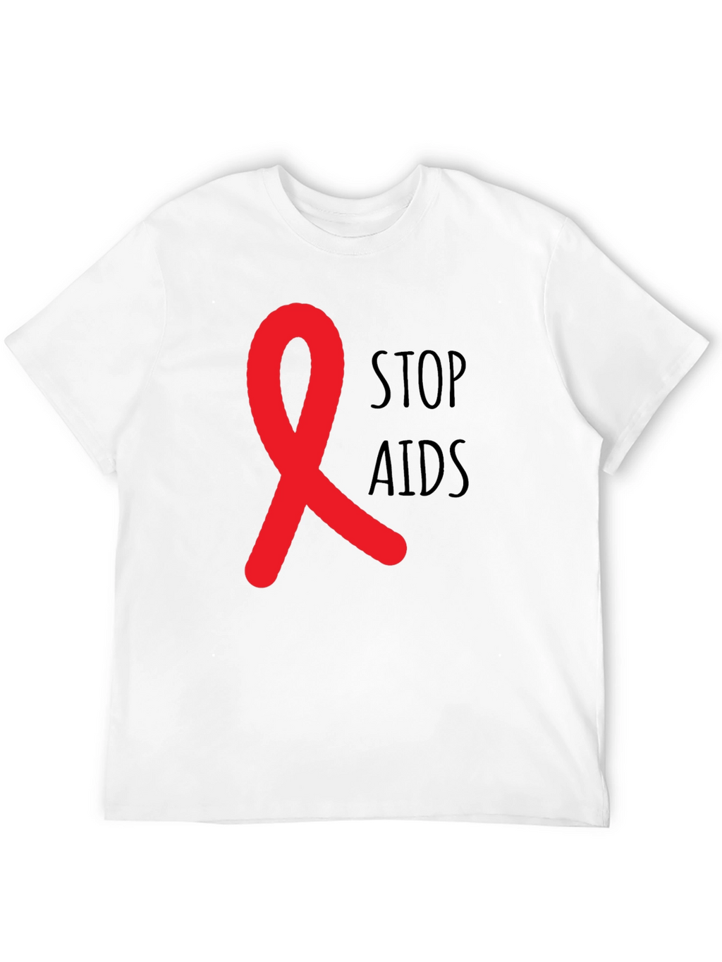 Stop AIDS Awareness Ribbon Graphic T-Shirt