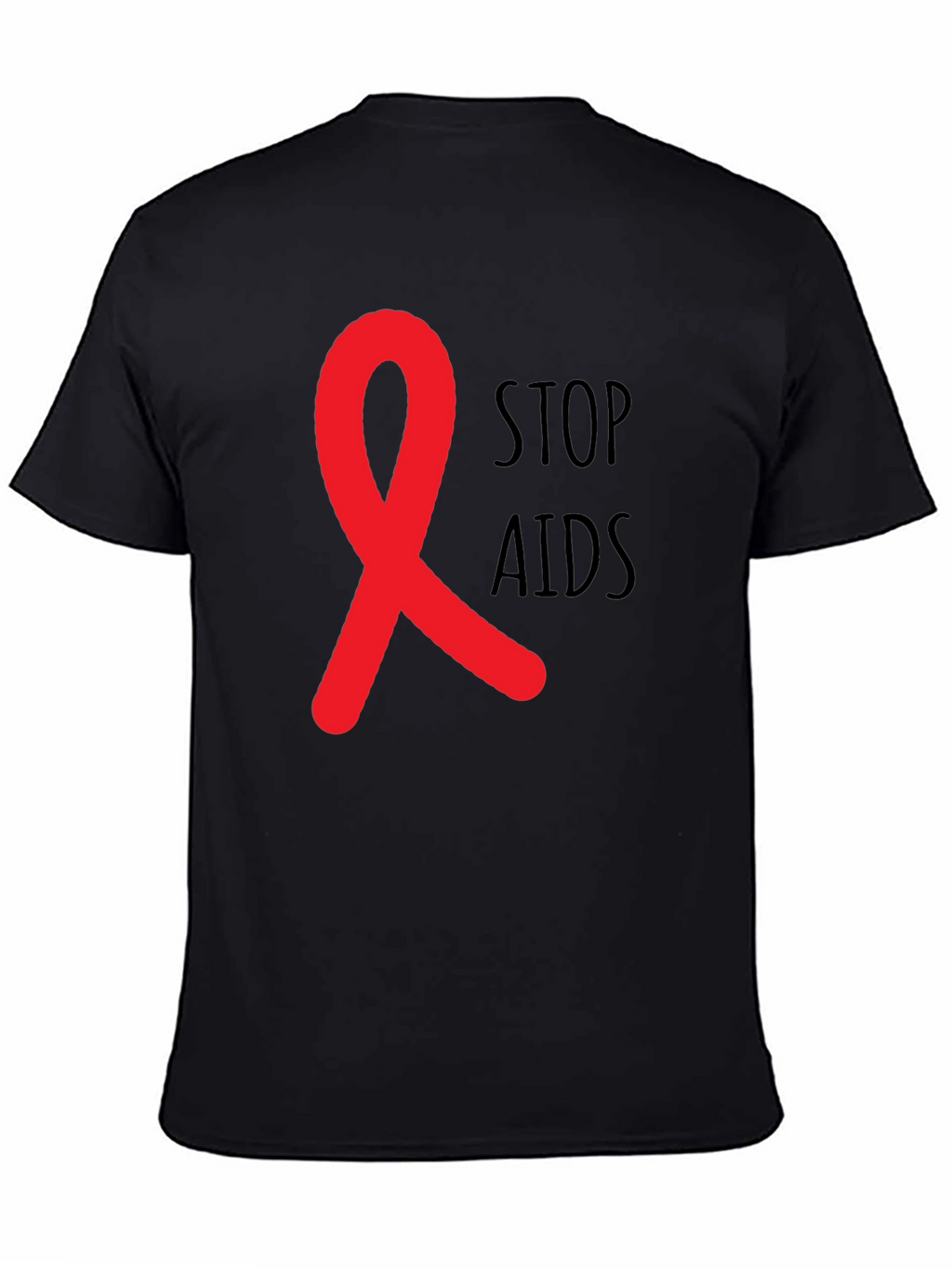 Stop AIDS Awareness Ribbon Graphic T-Shirt