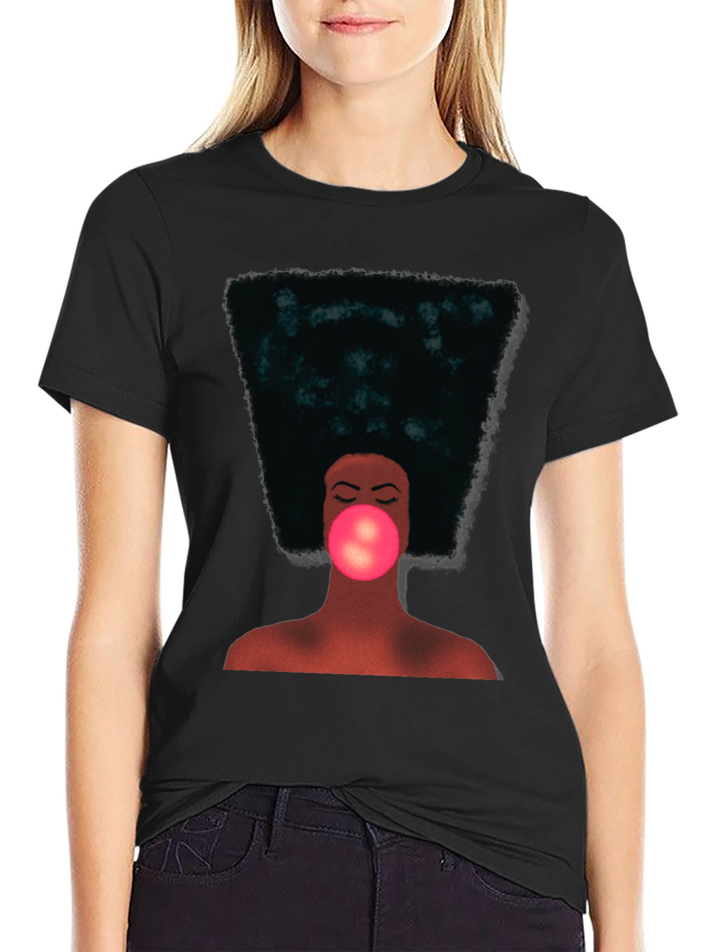 Black Afro Bubble Gum T-Shirt