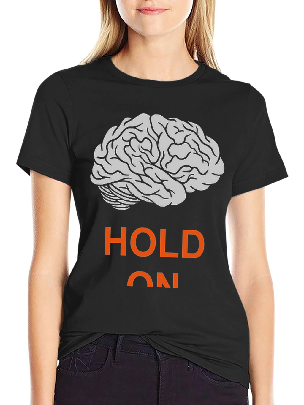 Hold On Brain Graphic T-Shirt