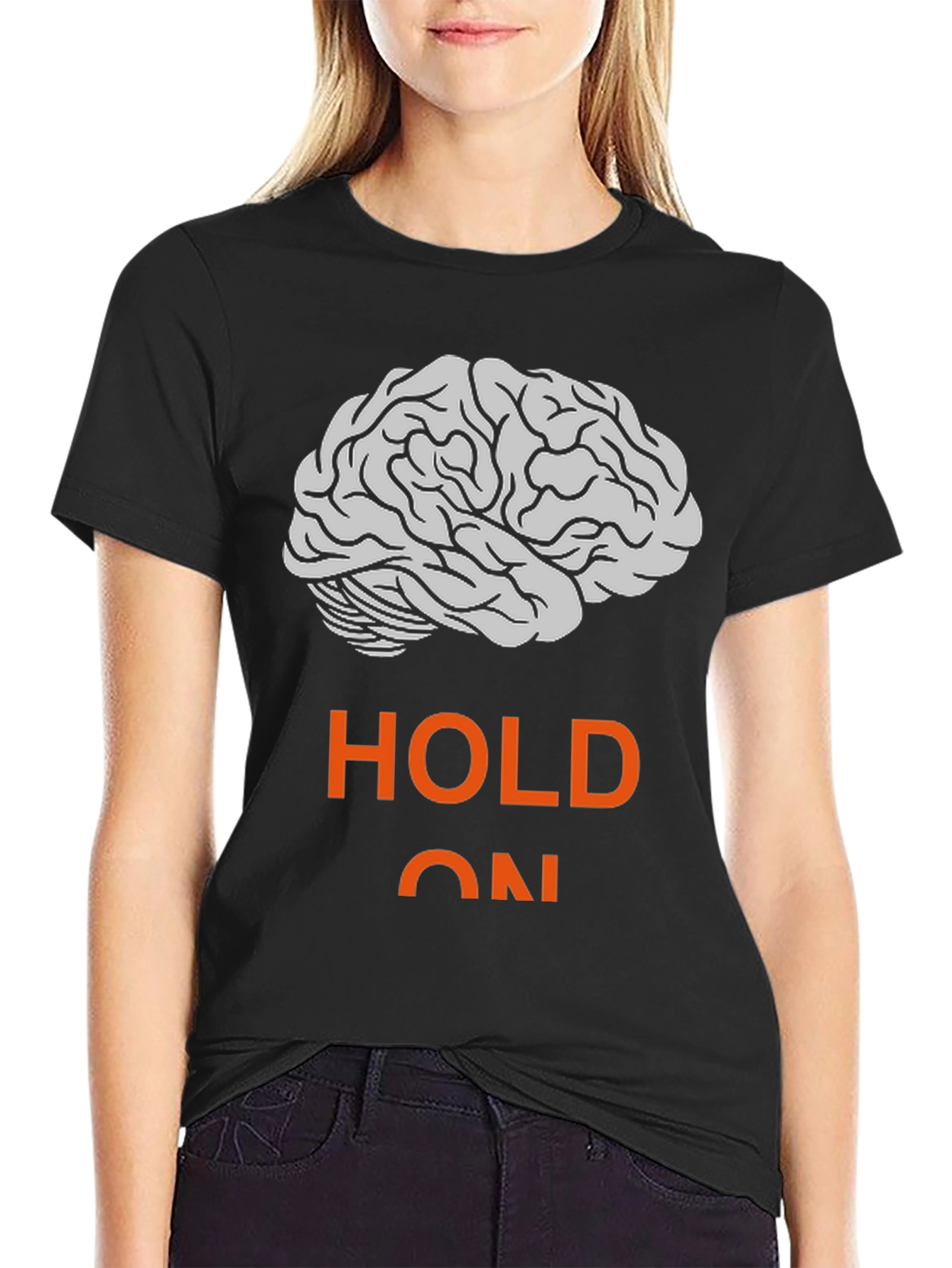 Hold On Brain Graphic T-Shirt