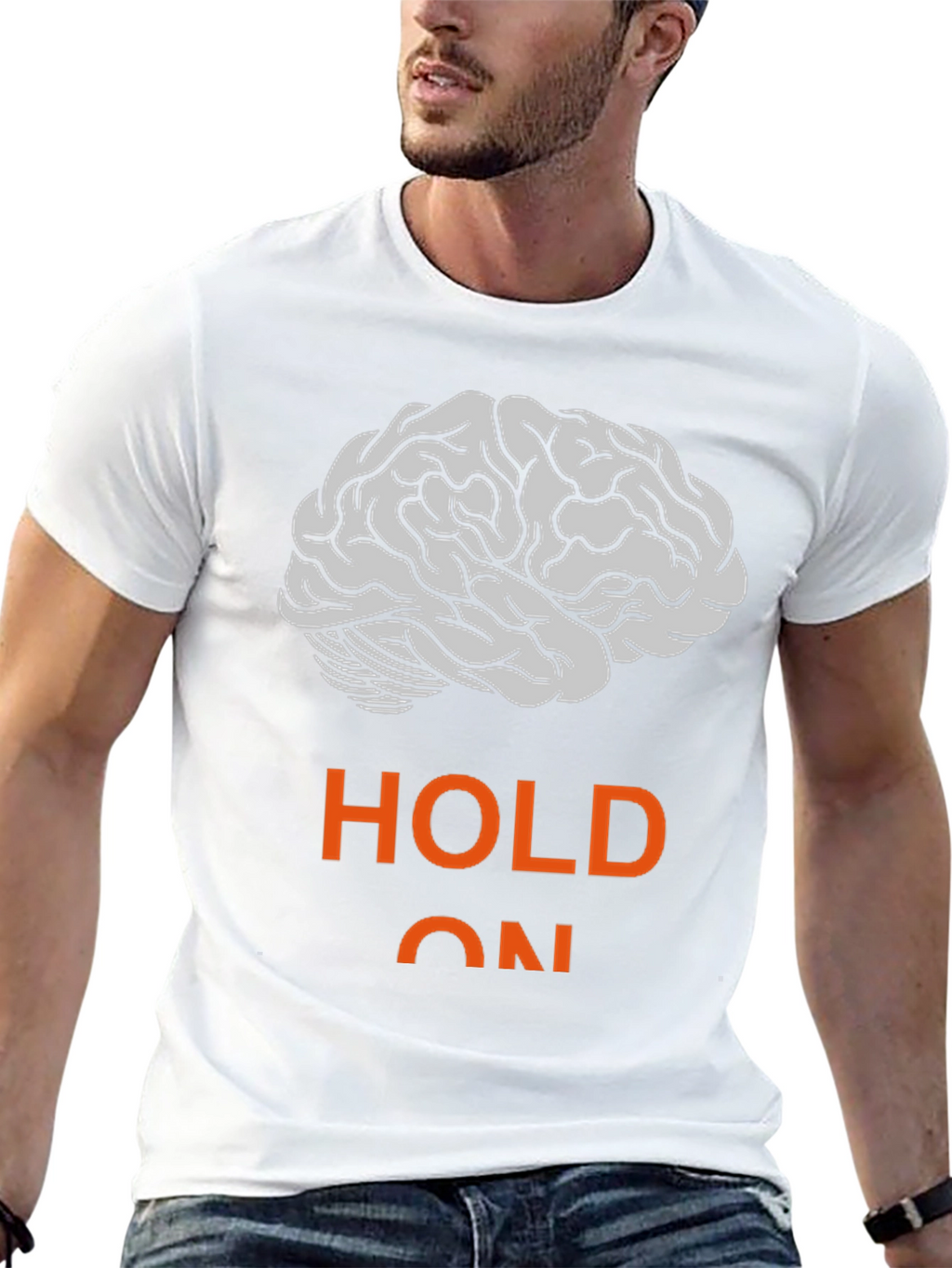 Hold On Brain Graphic T-Shirt