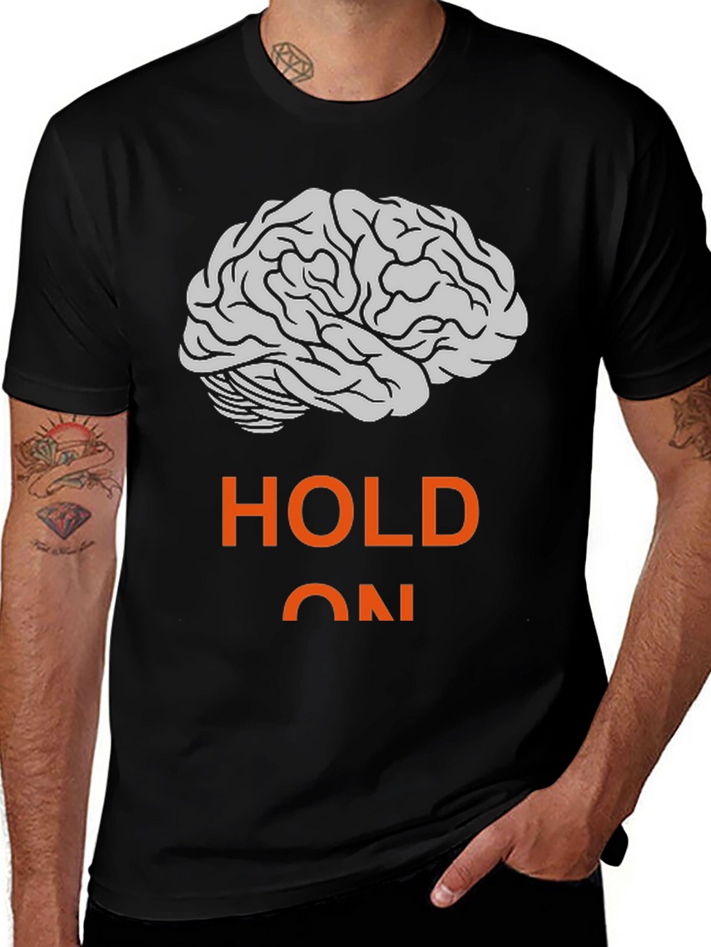 Hold On Brain Graphic T-Shirt