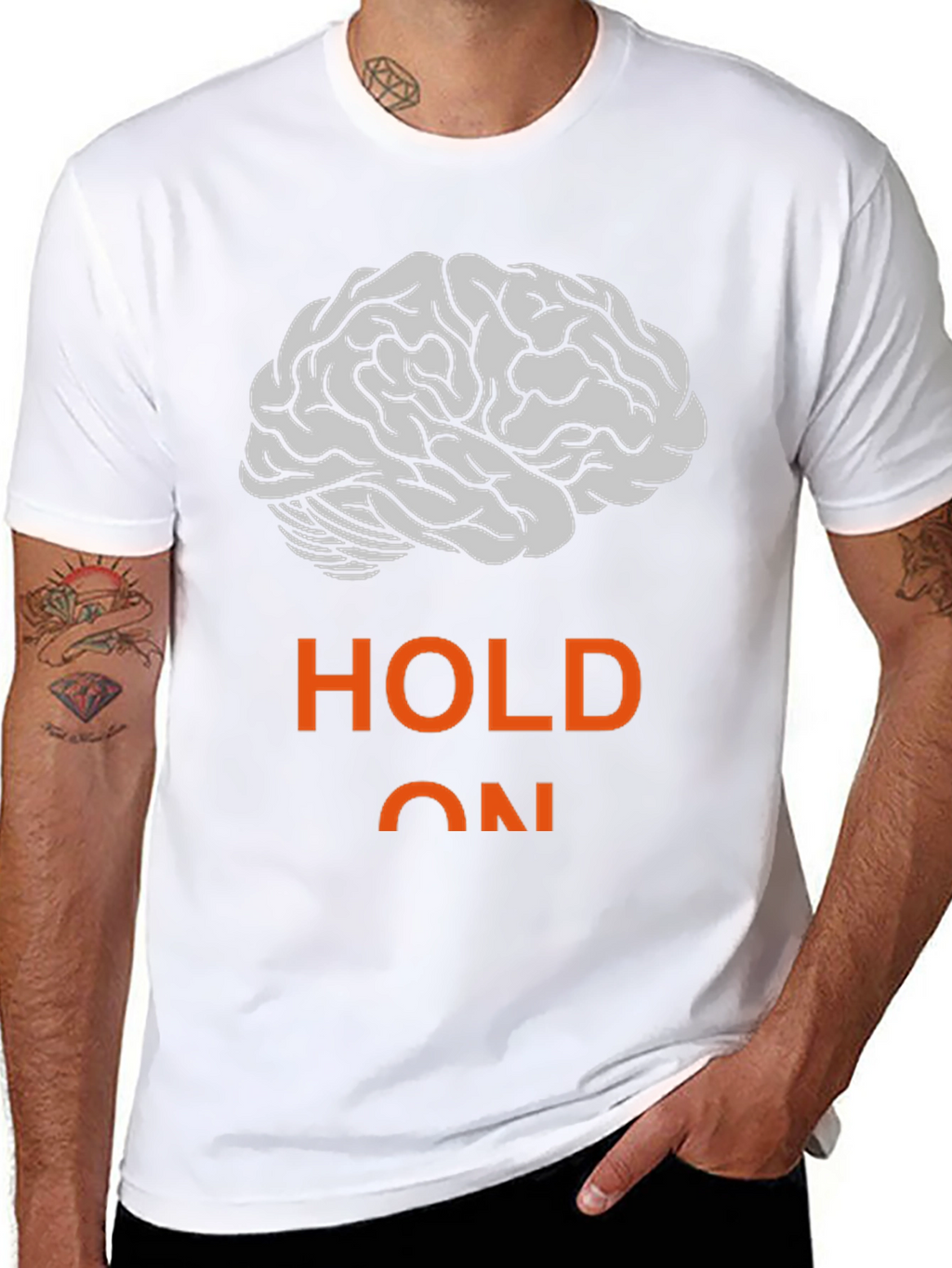 Hold On Brain Graphic T-Shirt