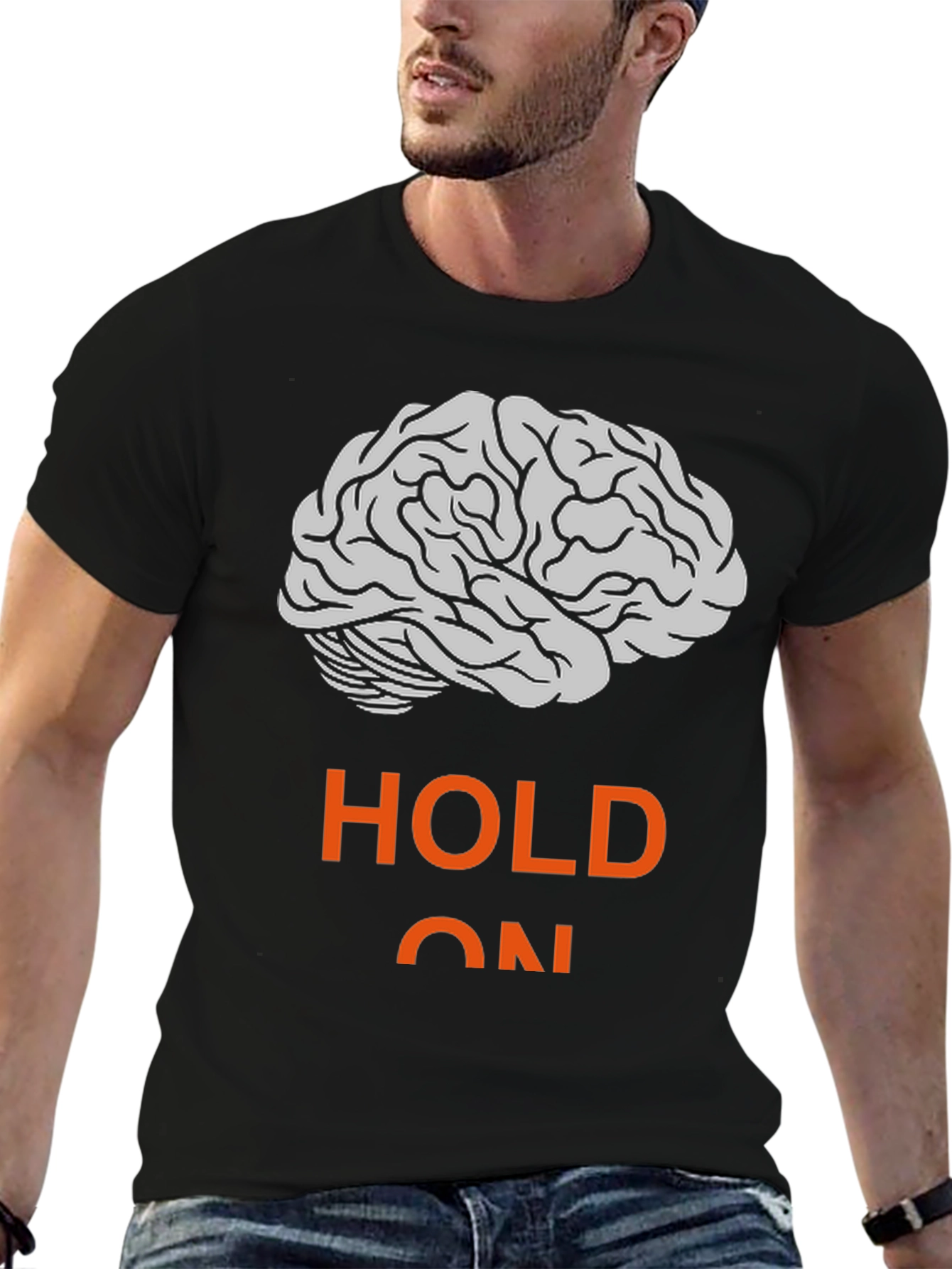 Hold On Brain Graphic T-Shirt