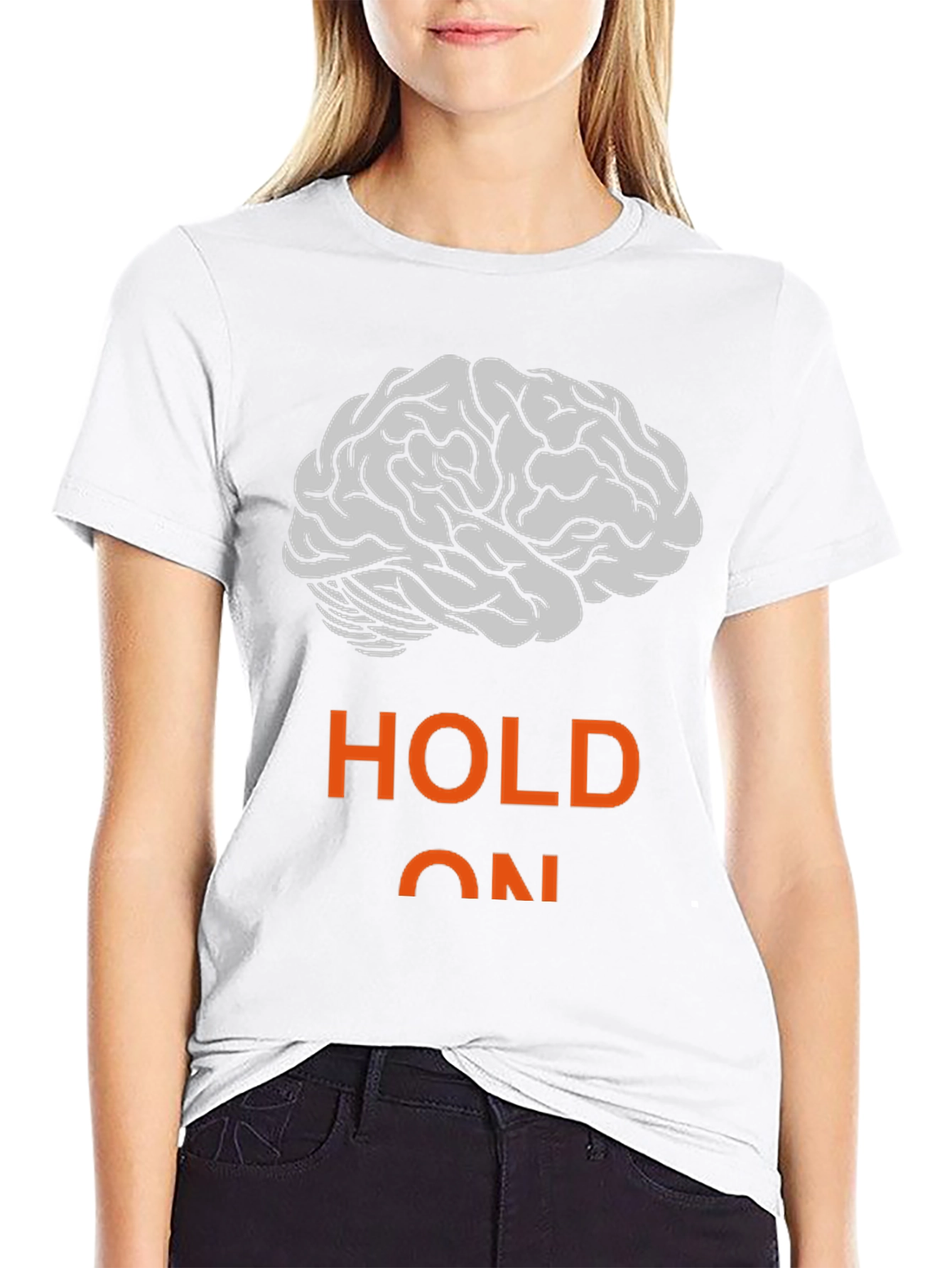 Hold On Brain Graphic T-Shirt