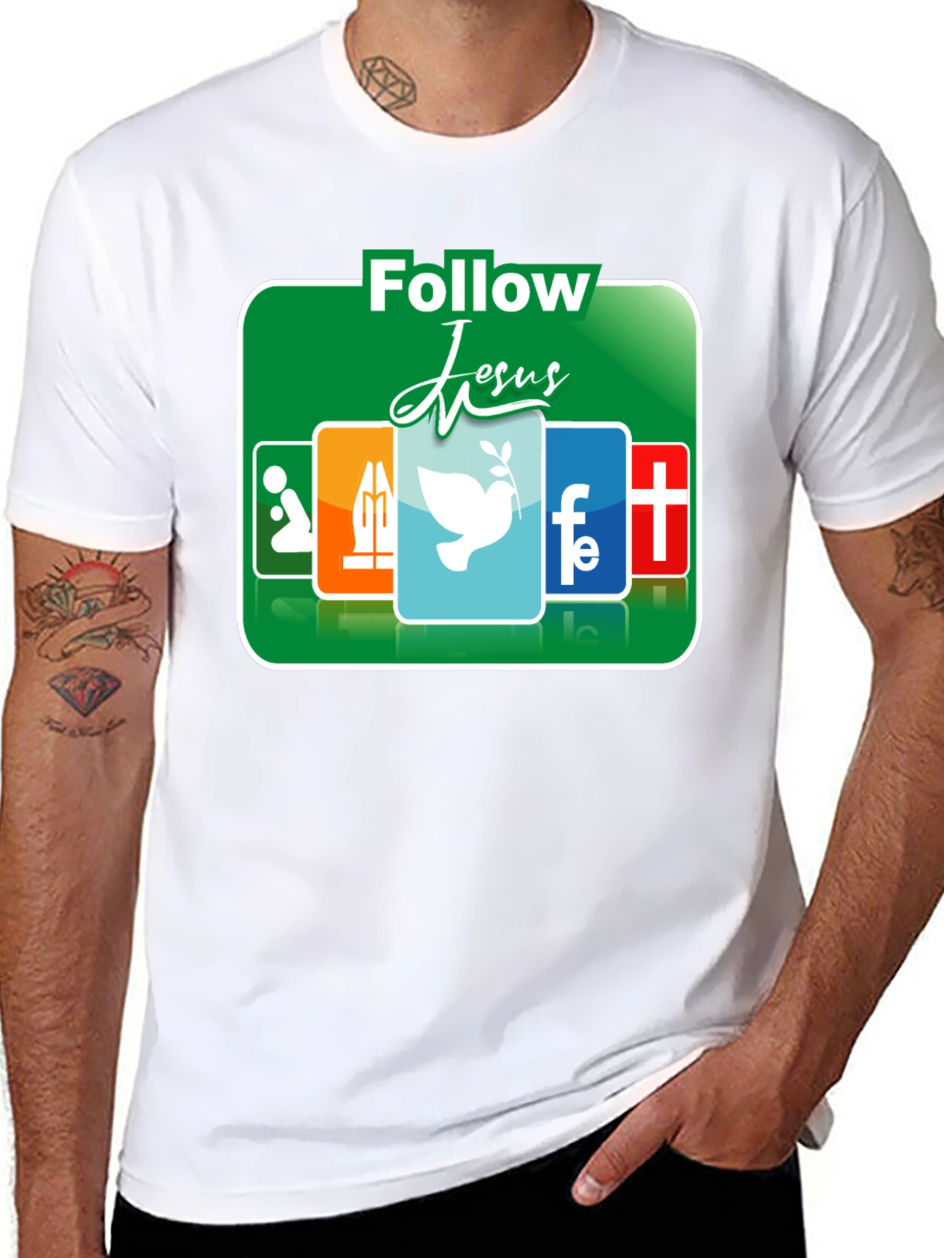 Follow Jesus Graphic T-Shirt - Religious Apparel