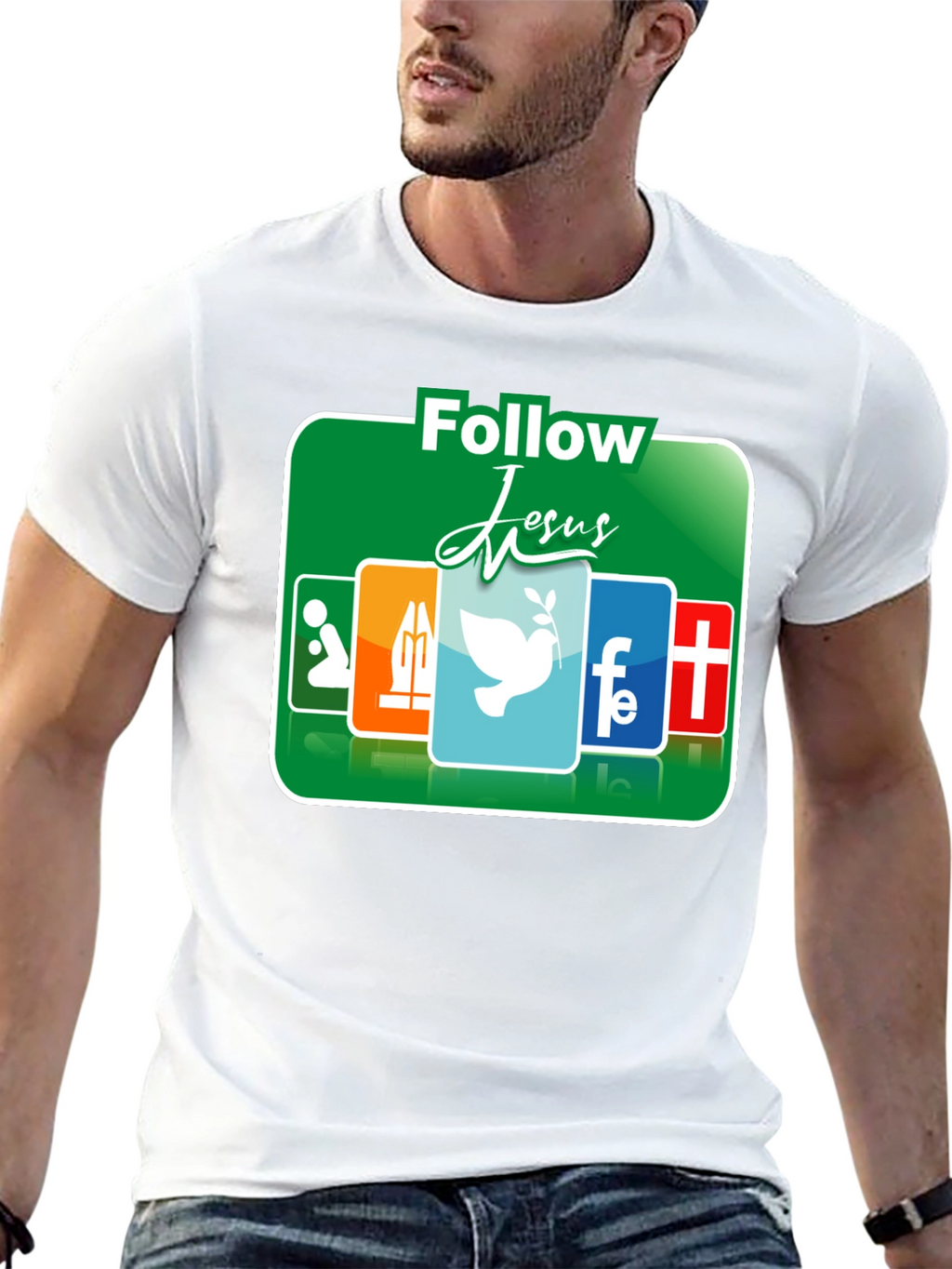 Follow Jesus Graphic T-Shirt - Religious Apparel