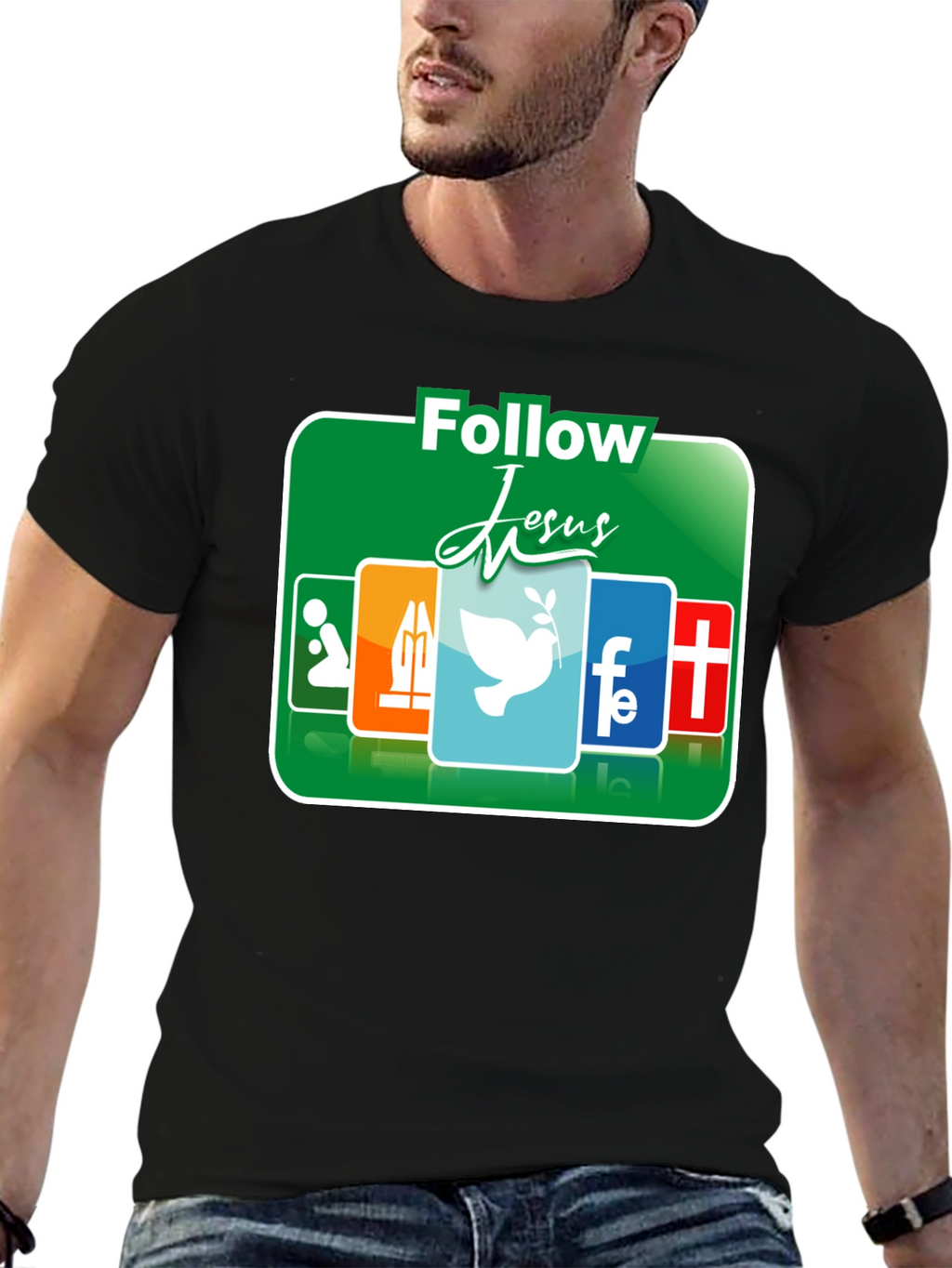 Follow Jesus Graphic T-Shirt - Religious Apparel
