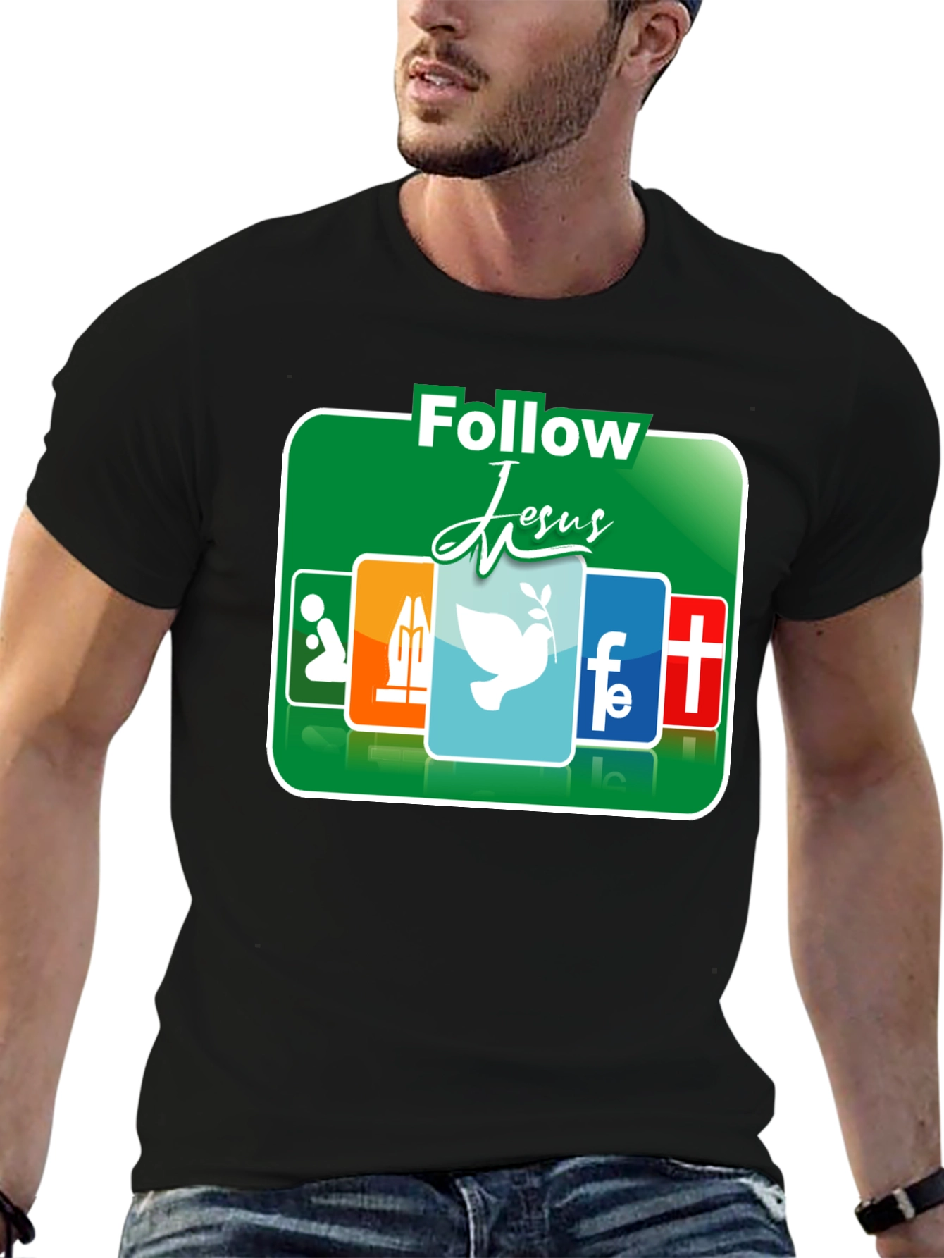 Follow Jesus Graphic T-Shirt - Religious Apparel