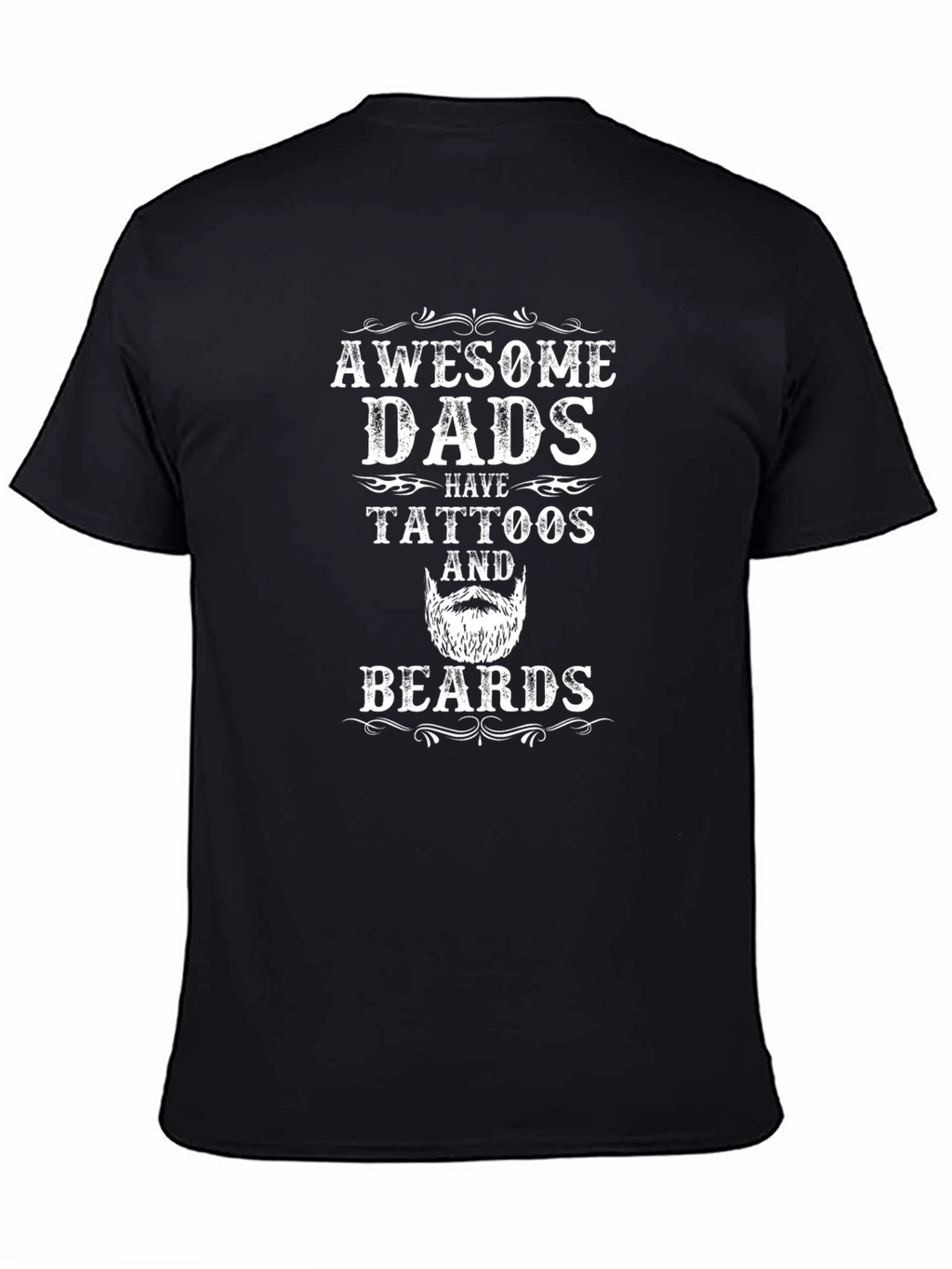 Awesome Dads Tattoo Beard Graphic Tee