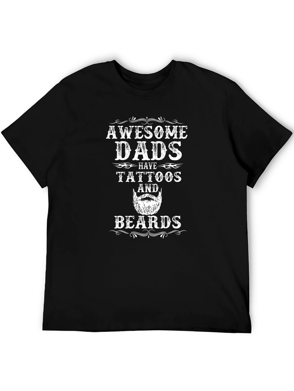 Awesome Dads Tattoo Beard Graphic Tee