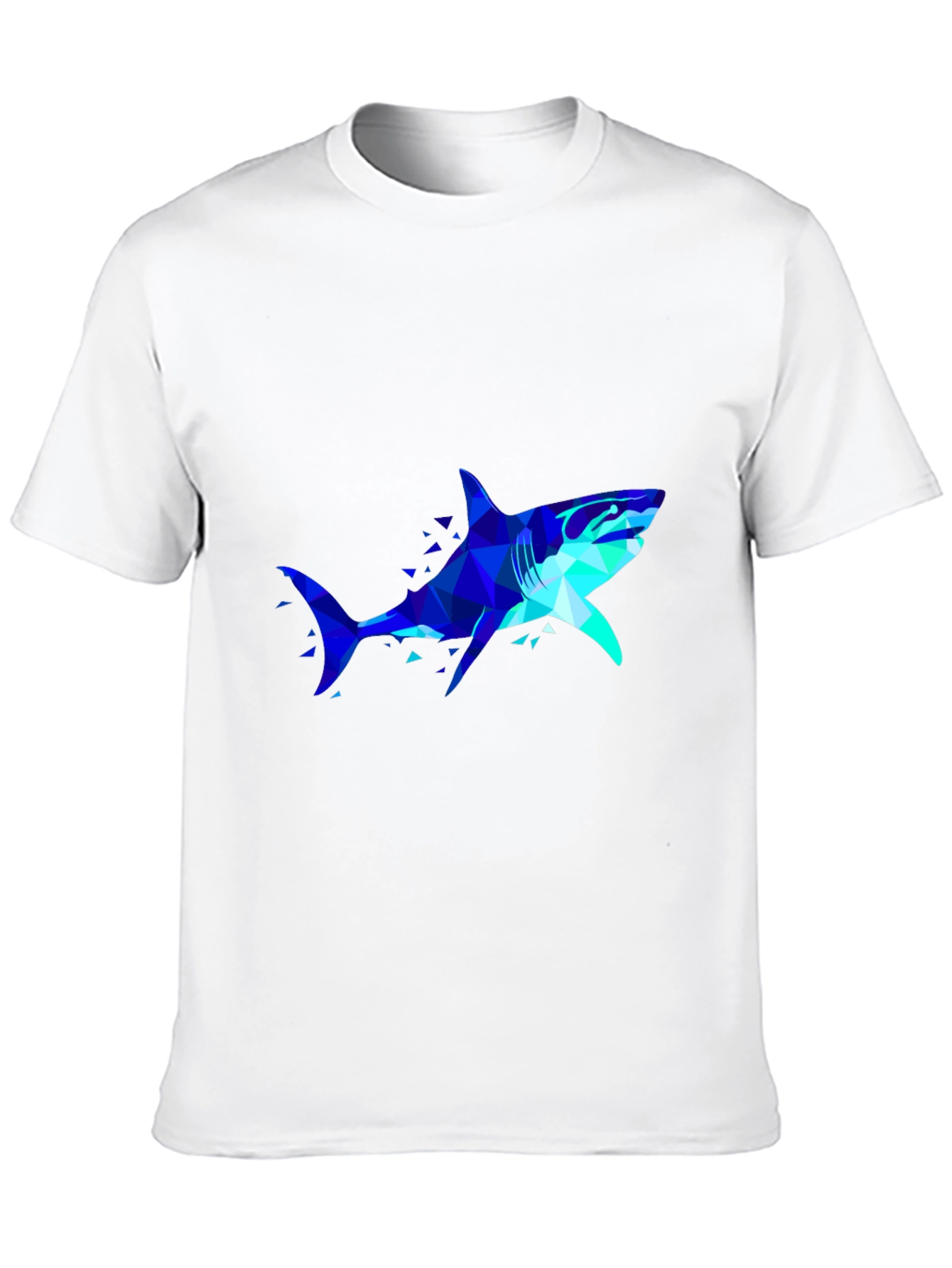 Geometric Shark Graphic Tee - Black