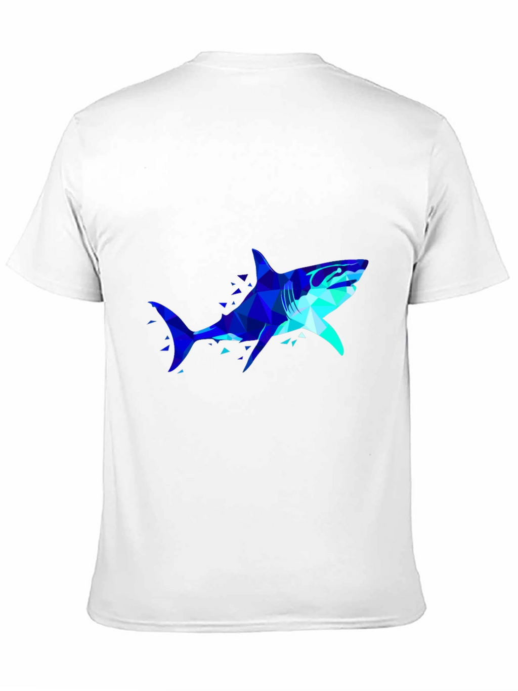 Geometric Shark Graphic Tee - Black