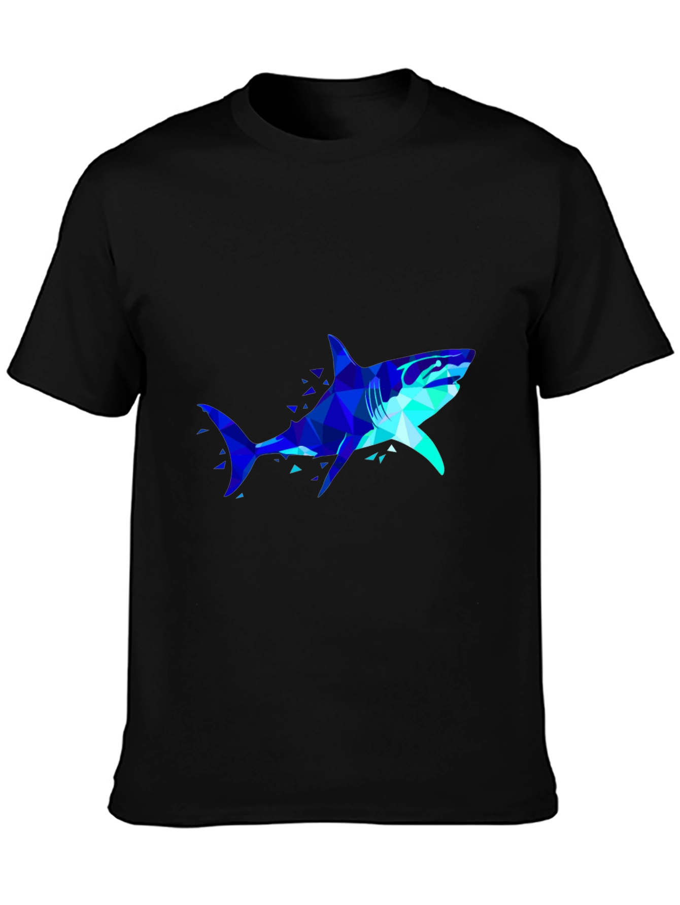 Geometric Shark Graphic Tee - Black