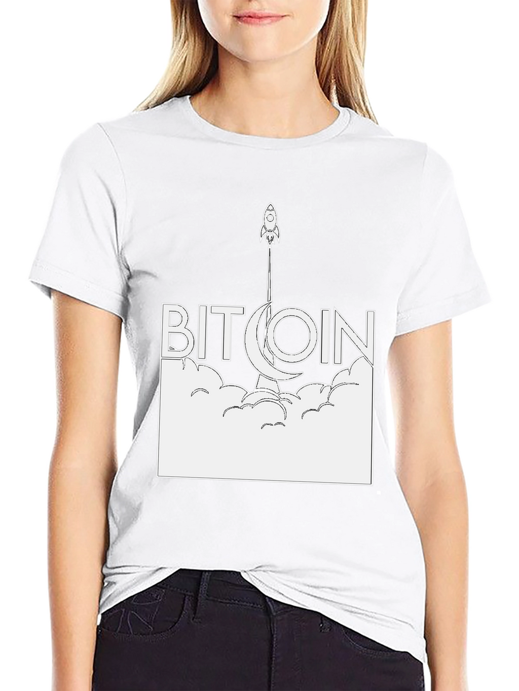 Bitcoin Rocket Graphic Tee - Crypto HODL!