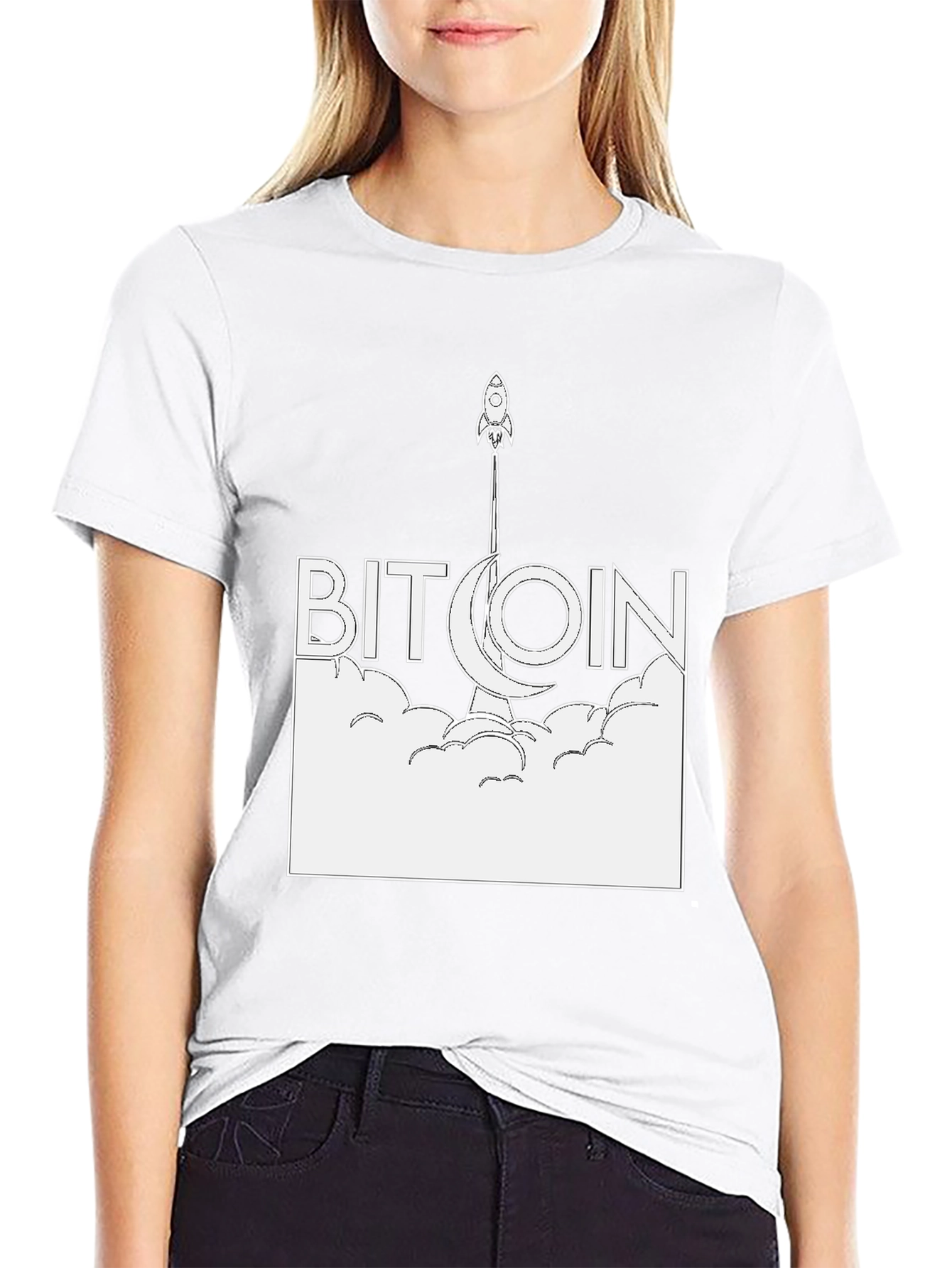 Bitcoin Rocket Graphic Tee - Crypto HODL!