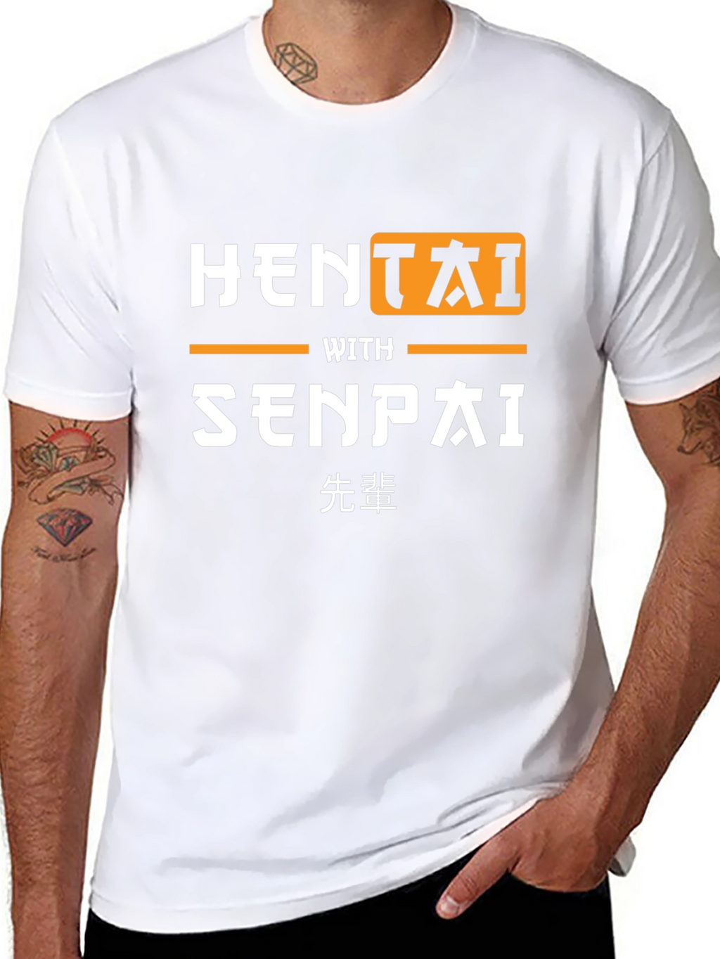 Hentai With Senpai Black T-Shirt Funny Graphic Tee