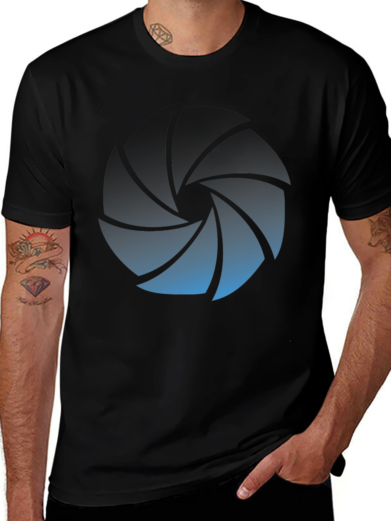Aperture Inspired Graphic Black T-Shirt