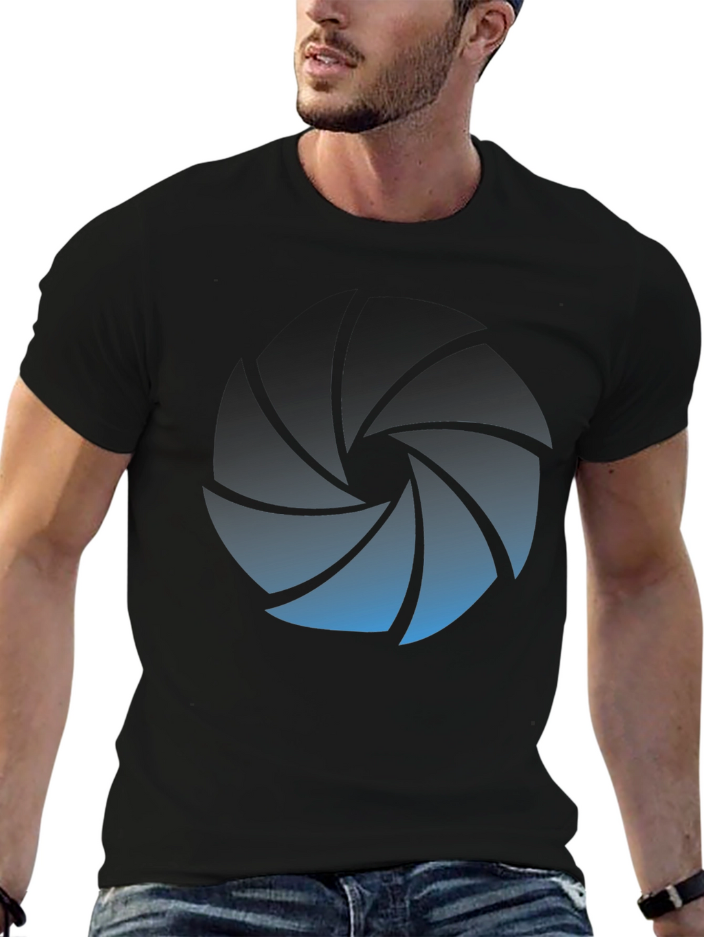 Aperture Inspired Graphic Black T-Shirt
