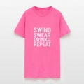 Golfer Swing Swear Drink Repeat Funny Golf