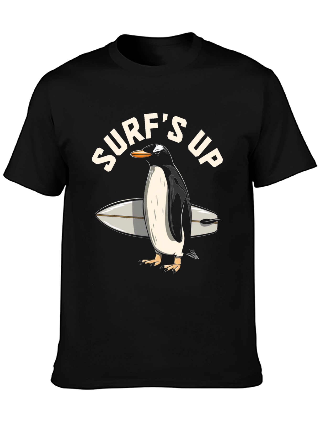 Surfs Up Penguin Graphic T-Shirt