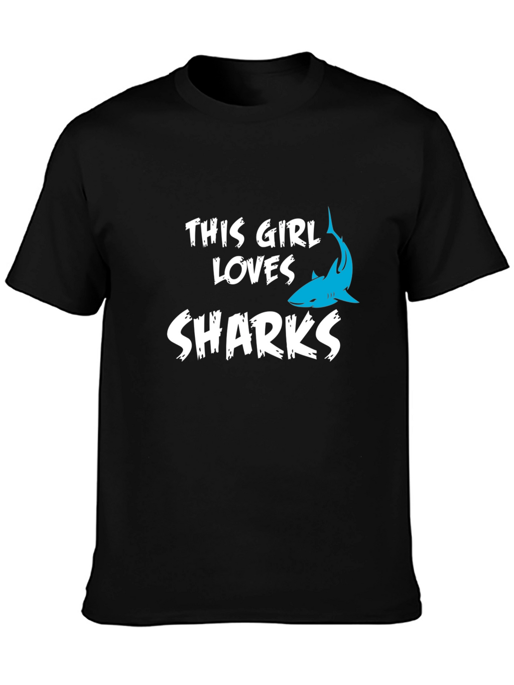 This Girl Loves Sharks Black T-Shirt