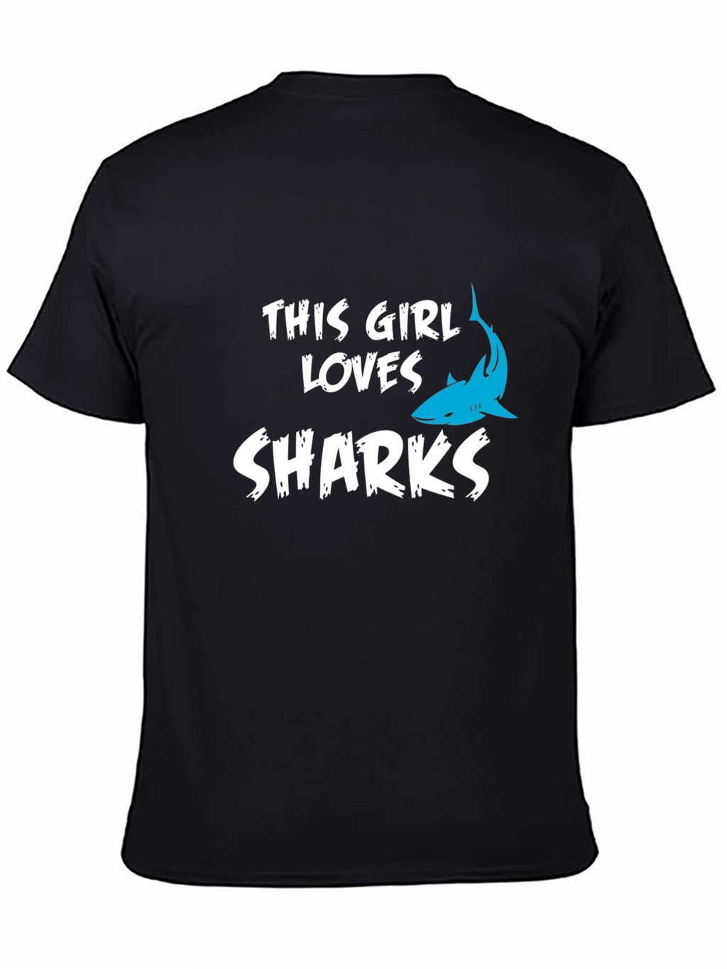 This Girl Loves Sharks Black T-Shirt