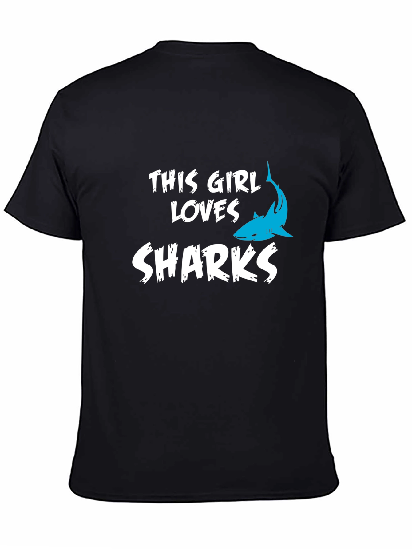 This Girl Loves Sharks Black T-Shirt
